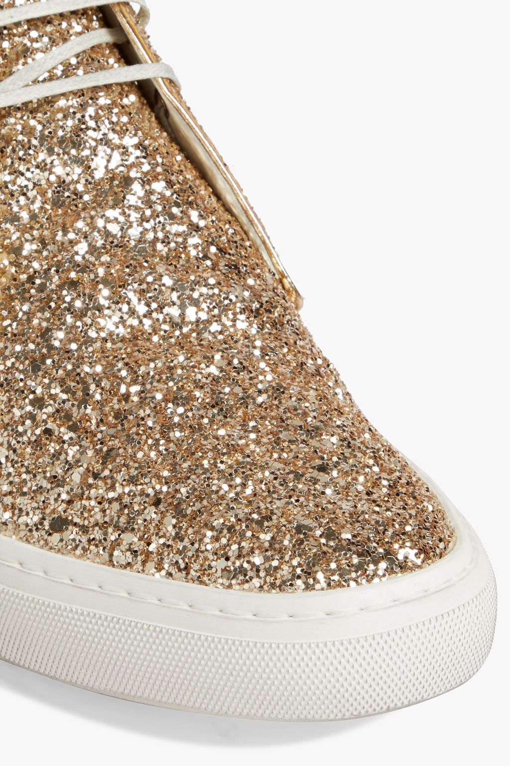 SAINT LAURENT Ace glittered leather sneakers