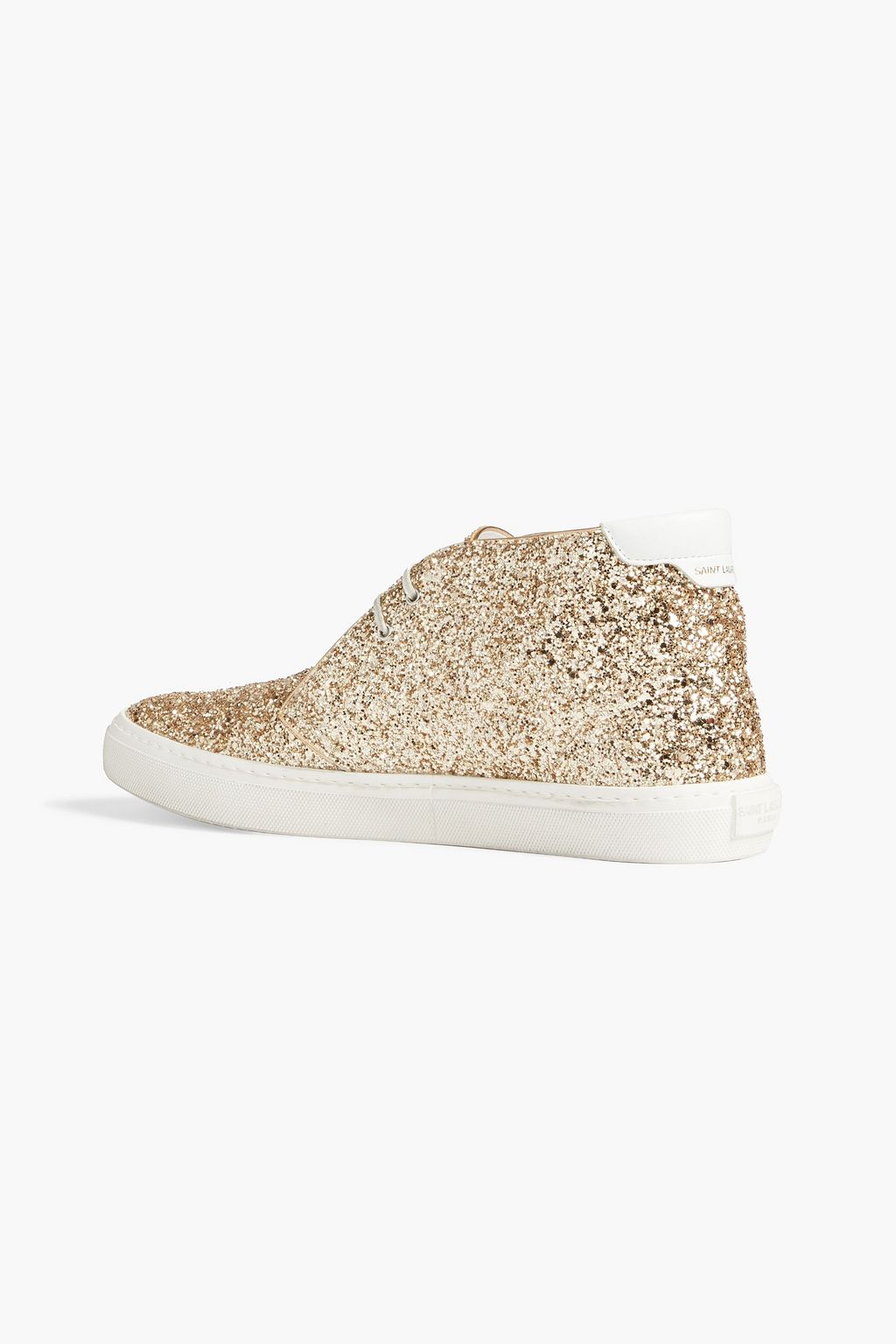 SAINT LAURENT Ace glittered leather sneakers