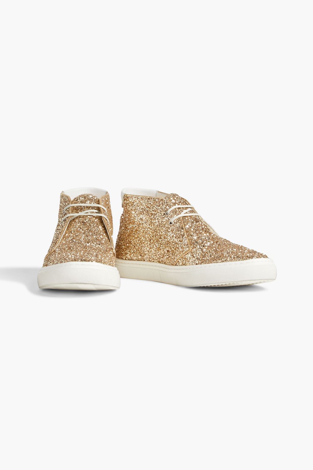 SAINT LAURENT Ace glittered leather sneakers