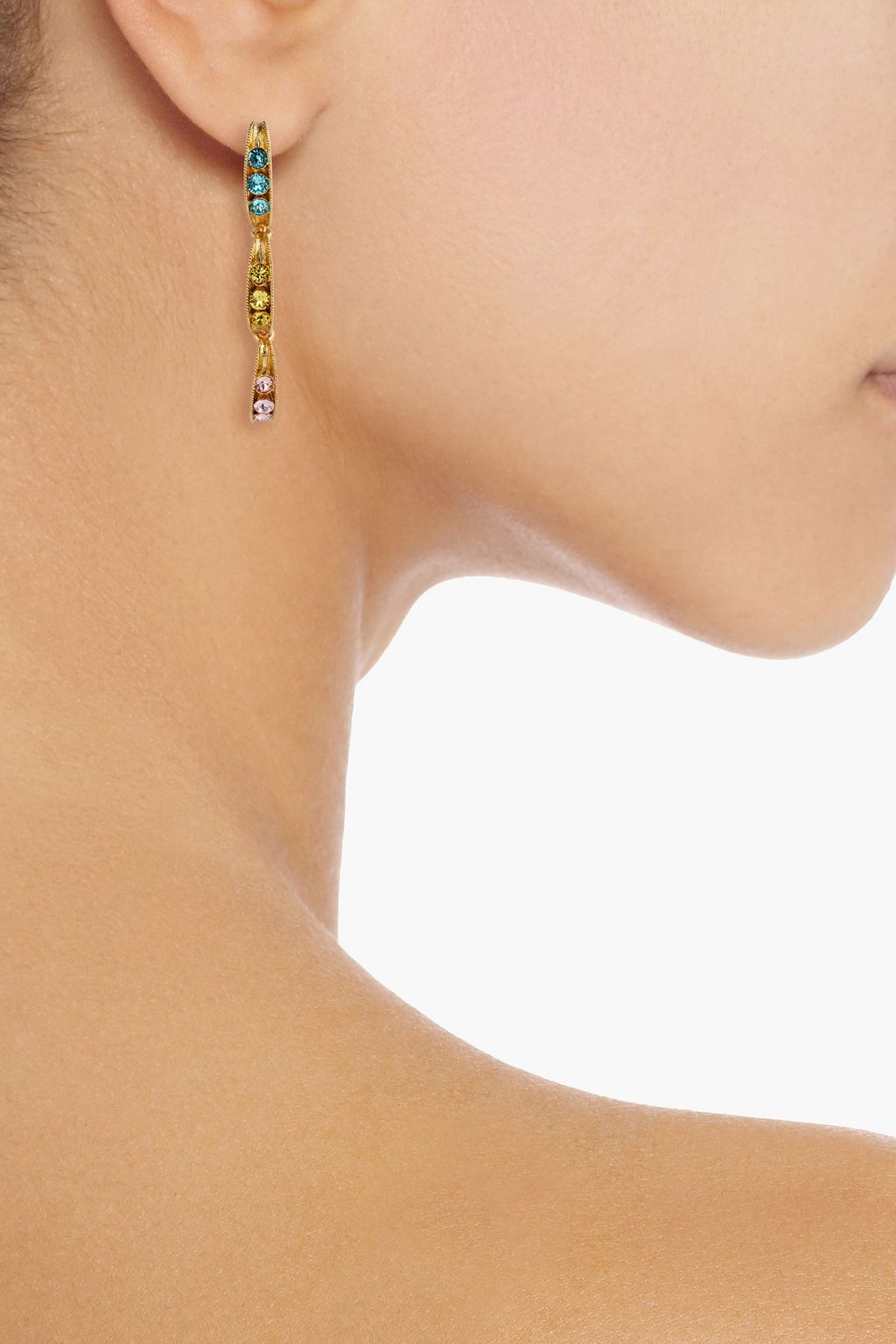OSCAR DE LA RENTA Gold-tone crystal earrings