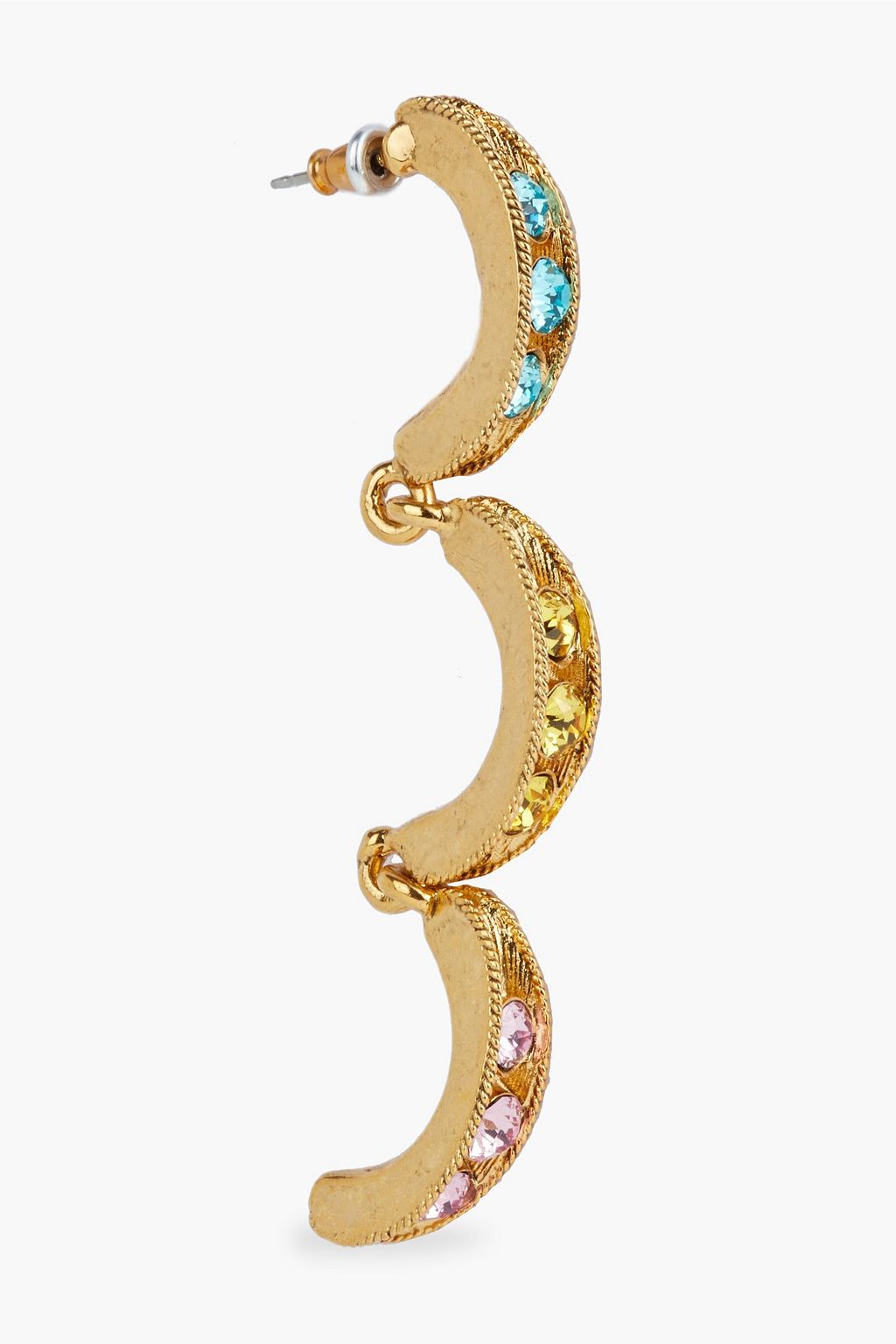 OSCAR DE LA RENTA Gold-tone crystal earrings