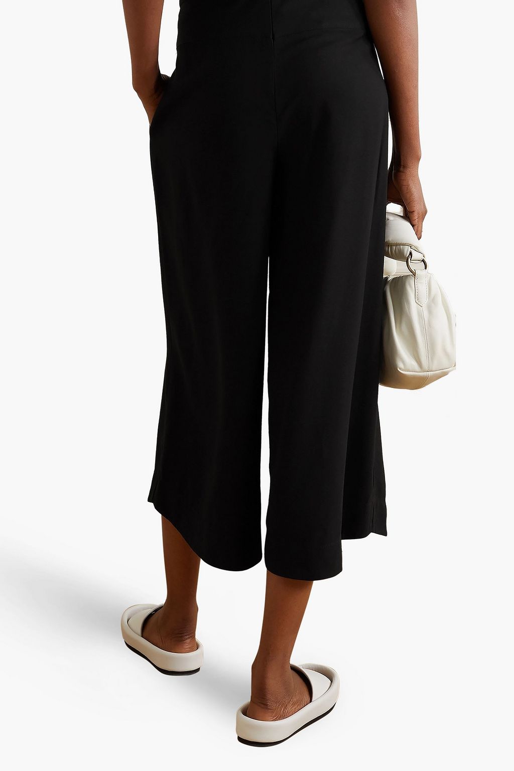 VINCE. Pleated twill culottes