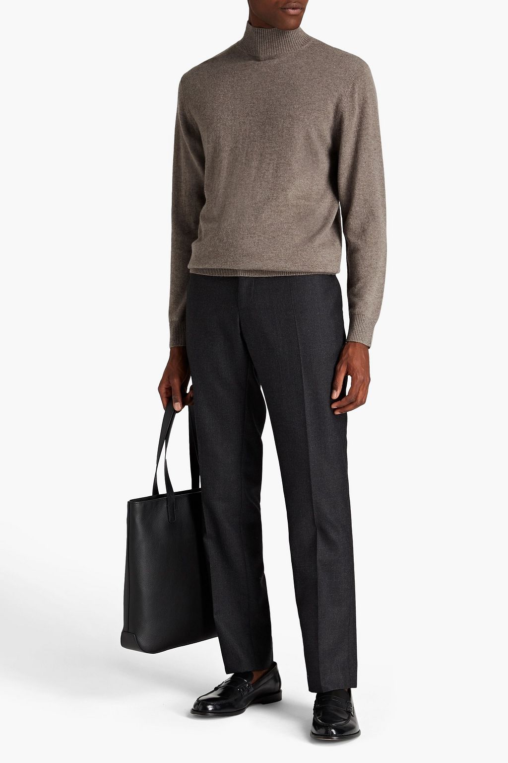 N.PEAL Mélange cashmere turtleneck sweater