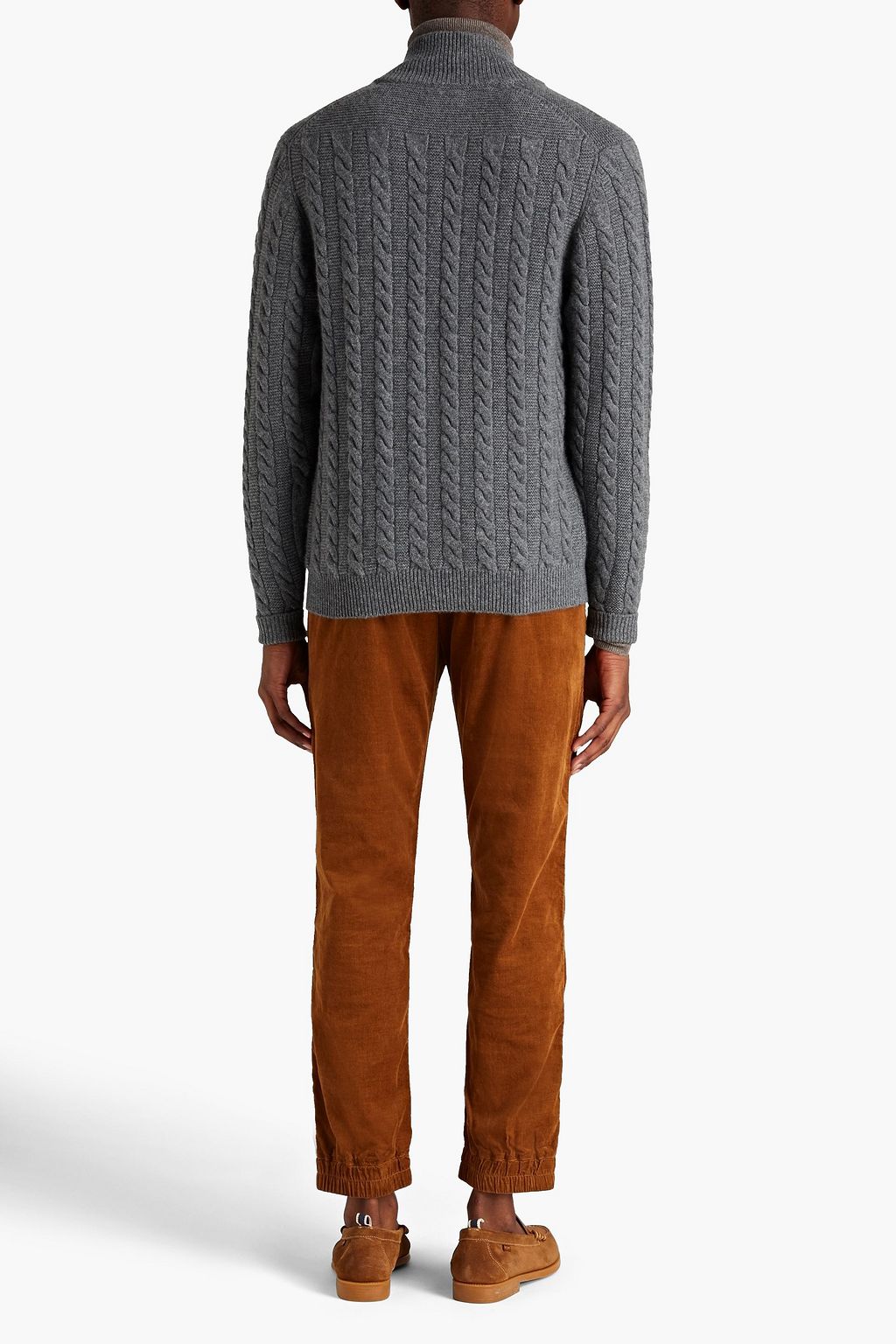 N.PEAL The Richmond cable-knit cashmere zip-up sweater