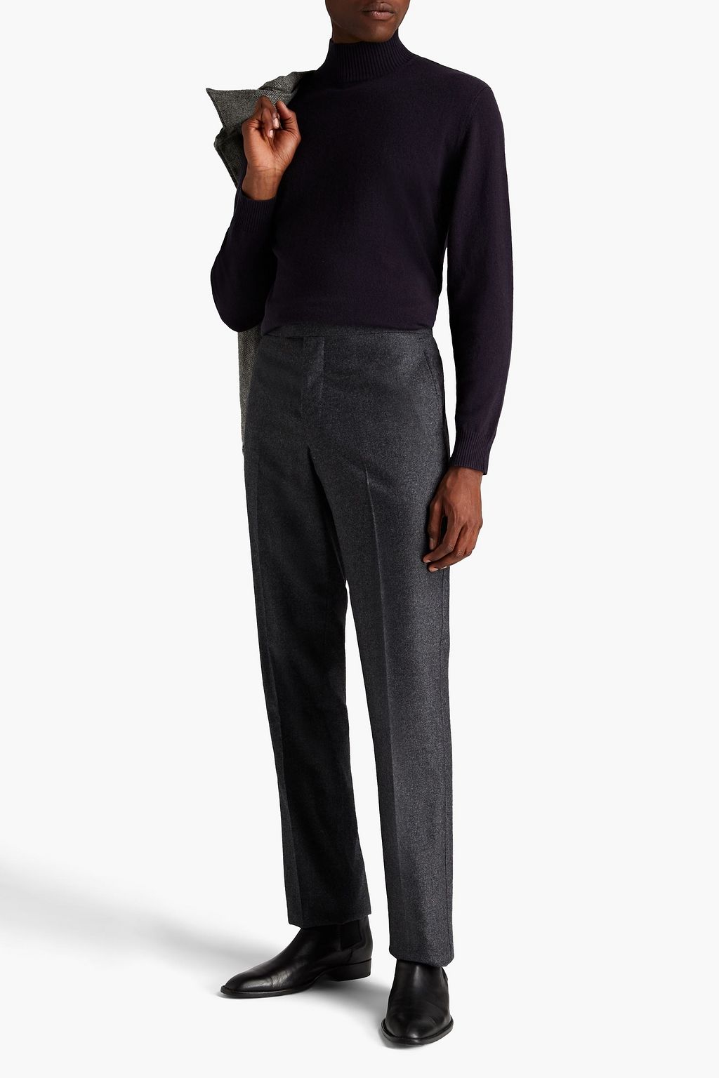 N.PEAL Mélange cashmere turtleneck sweater