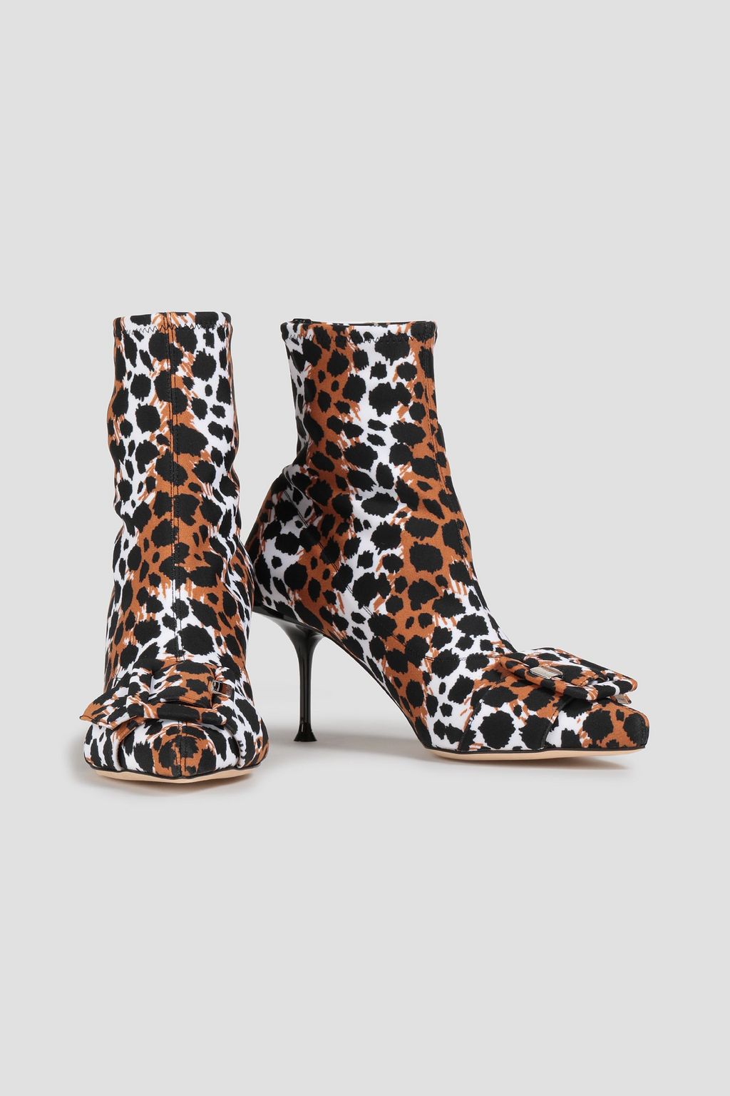 SERGIO ROSSI Leopard-print neoprene sock boots