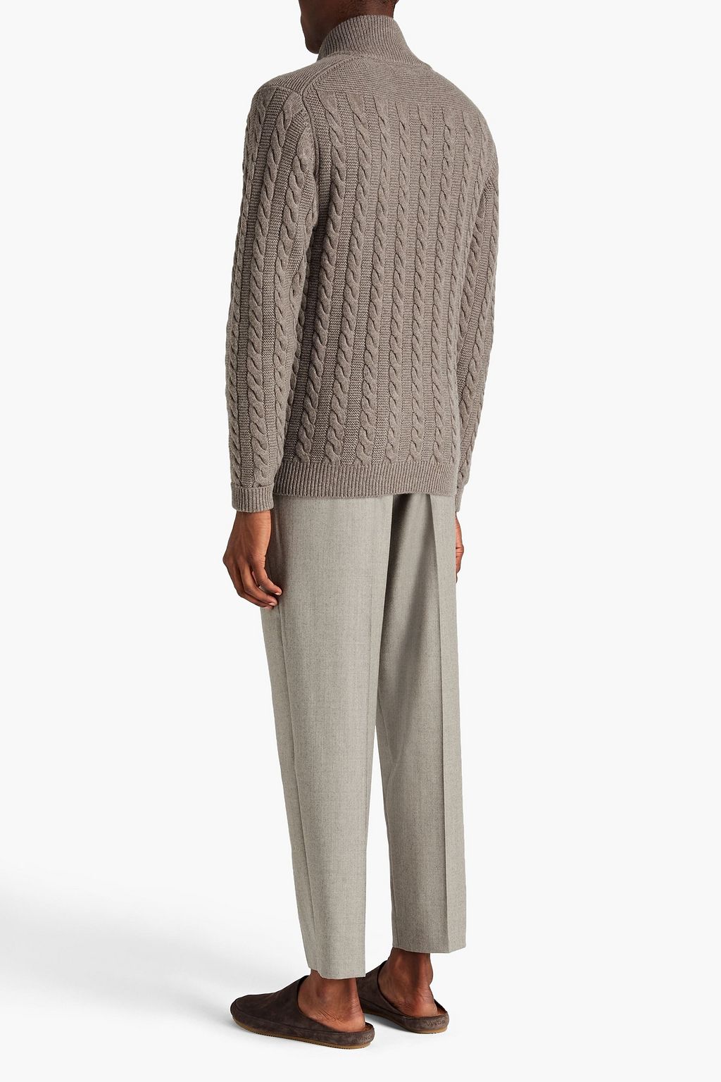 N.PEAL The Richmond cable-knit cashmere zip-up sweater