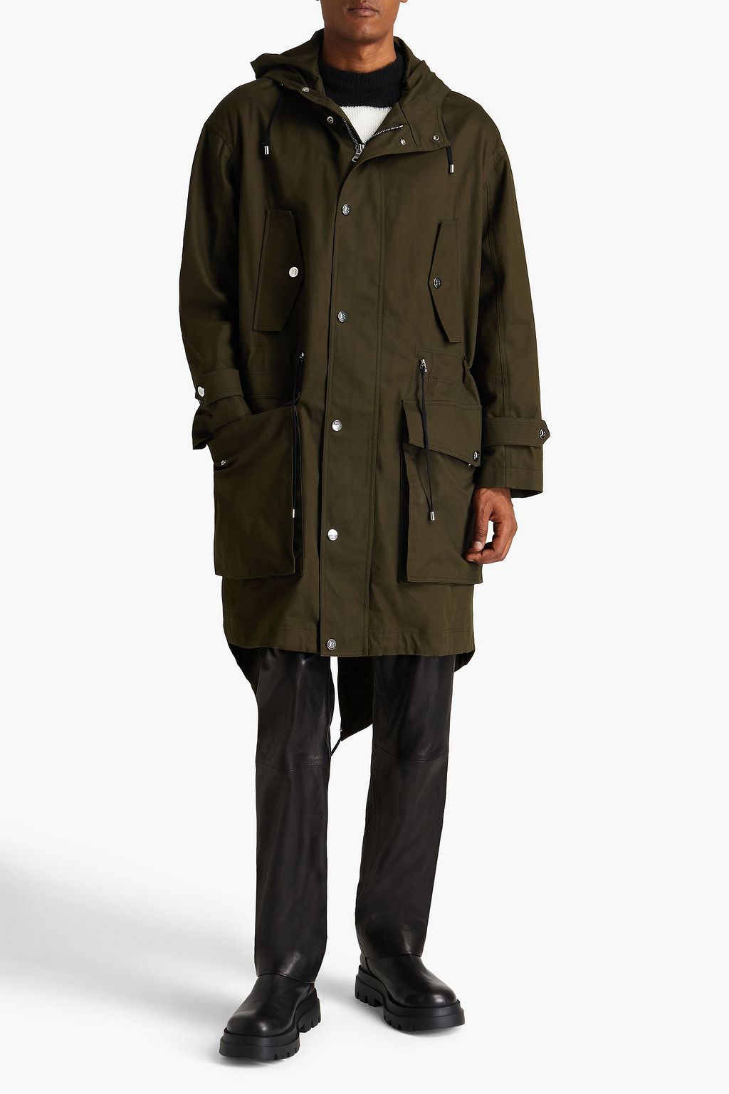 BALMAIN Cotton-blend hooded parka