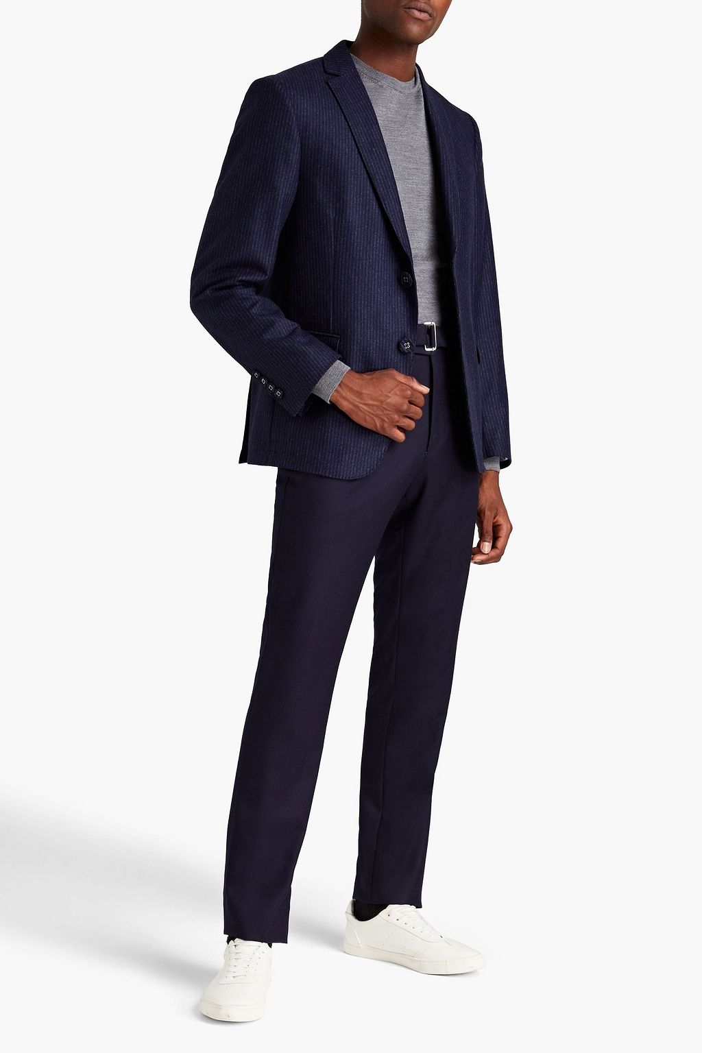 OFFICINE GÉNÉRALE 375 Anzugjacke aus Wollfilz mit Streifen