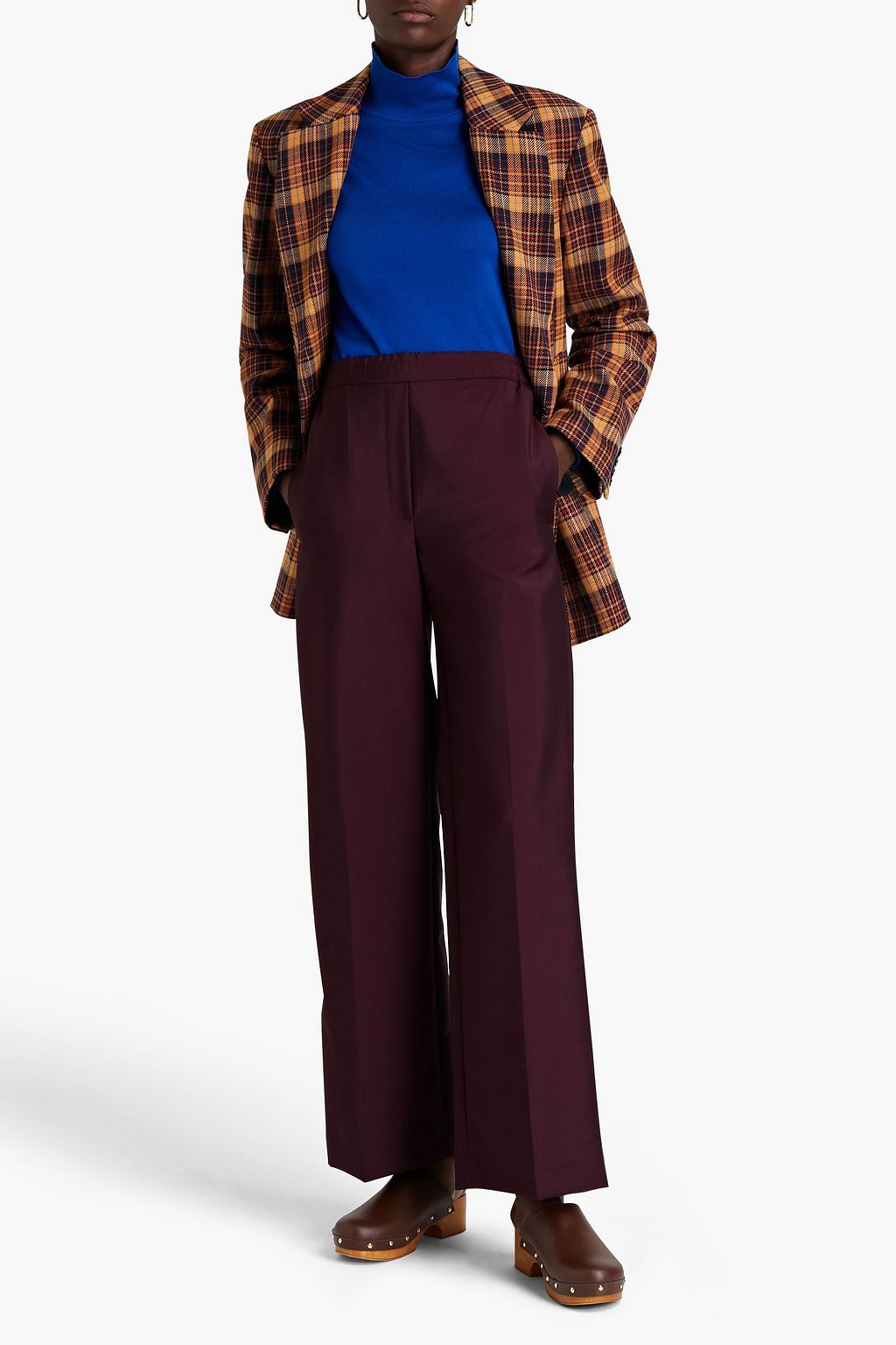 ACNE STUDIOS بنطلون من مزيج الصوف وصوف اللاما بقصّة أرجل مستقيمة