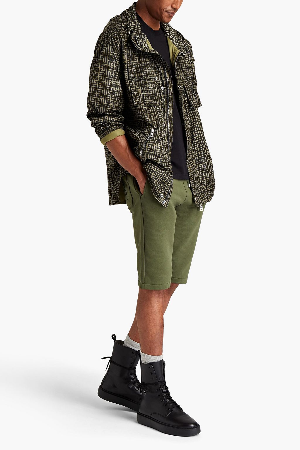 BALMAIN Oversized-Parka aus bedrucktem Shell