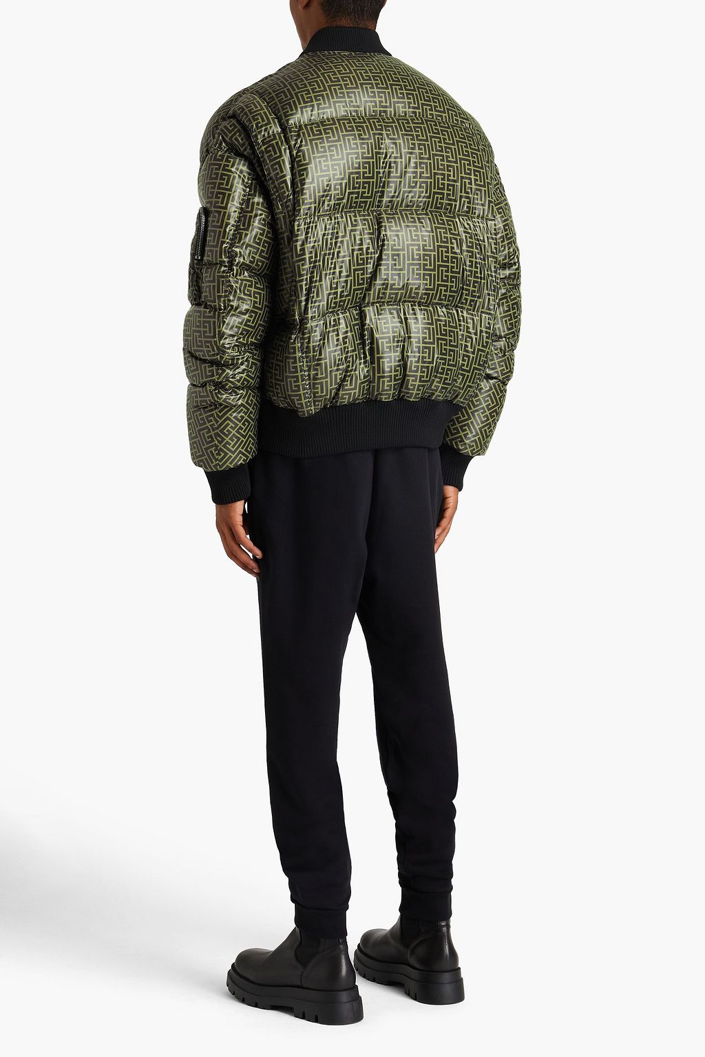 BALMAIN Bomberjacke aus gestepptem Shell mit Print
