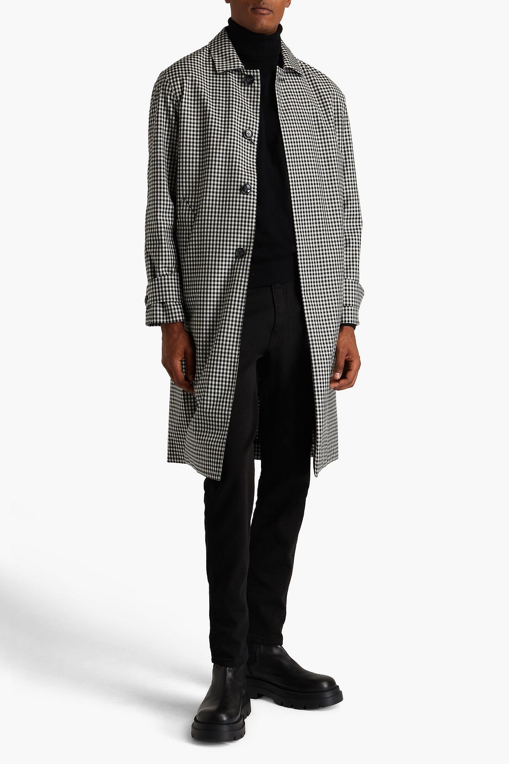 OFFICINE GÉNÉRALE Serge gingham wool-twill coat