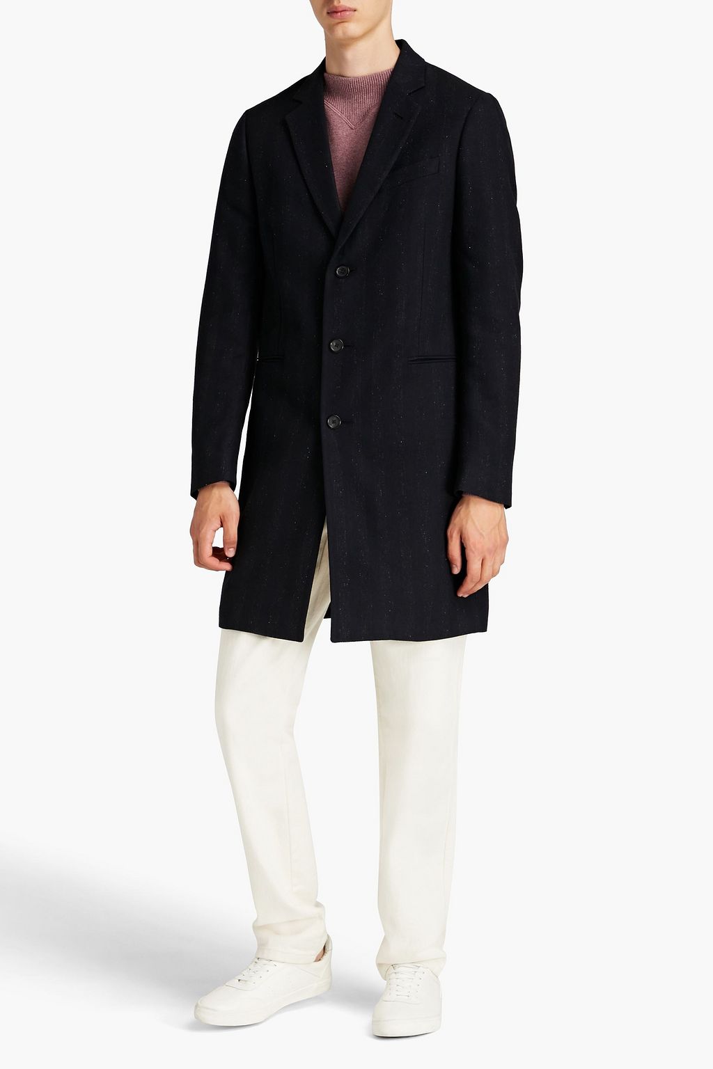 PS PAUL SMITH Striped herringbone tweed coat