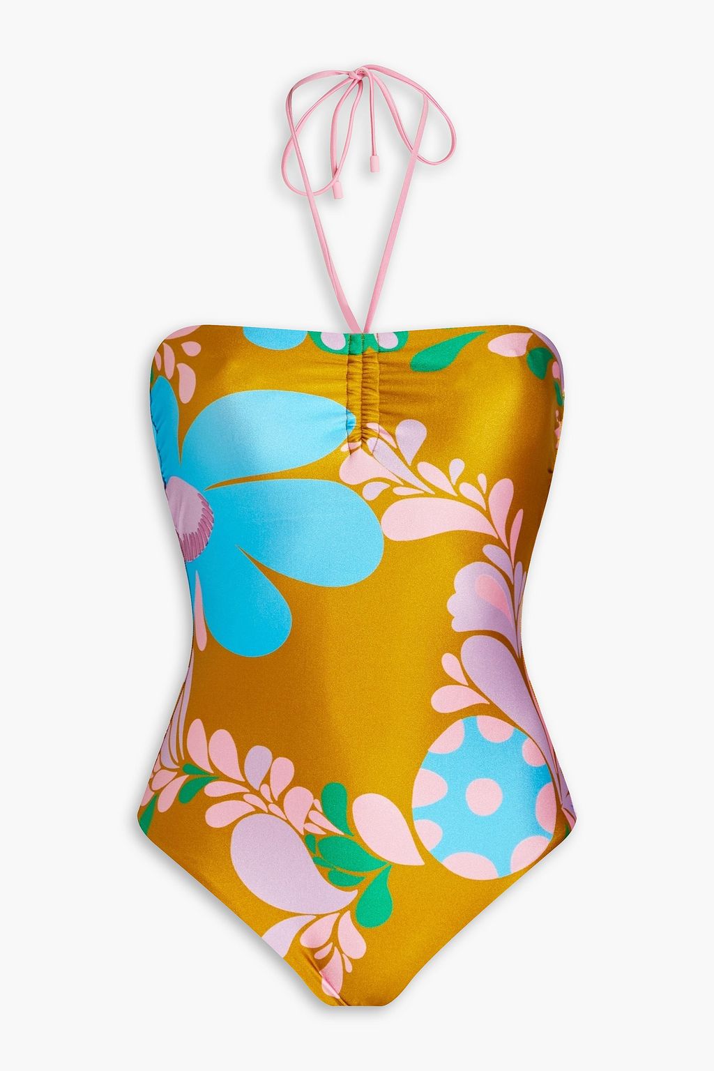 ZIMMERMANN Floral-print halterneck swimsuit | THE OUTNET