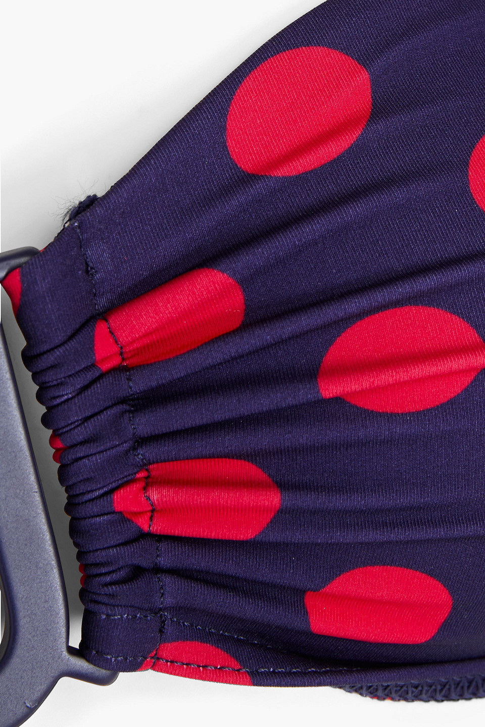 Zimmermann Separates Sculpt Polka-dot Bandeau Bikini Top In Navy