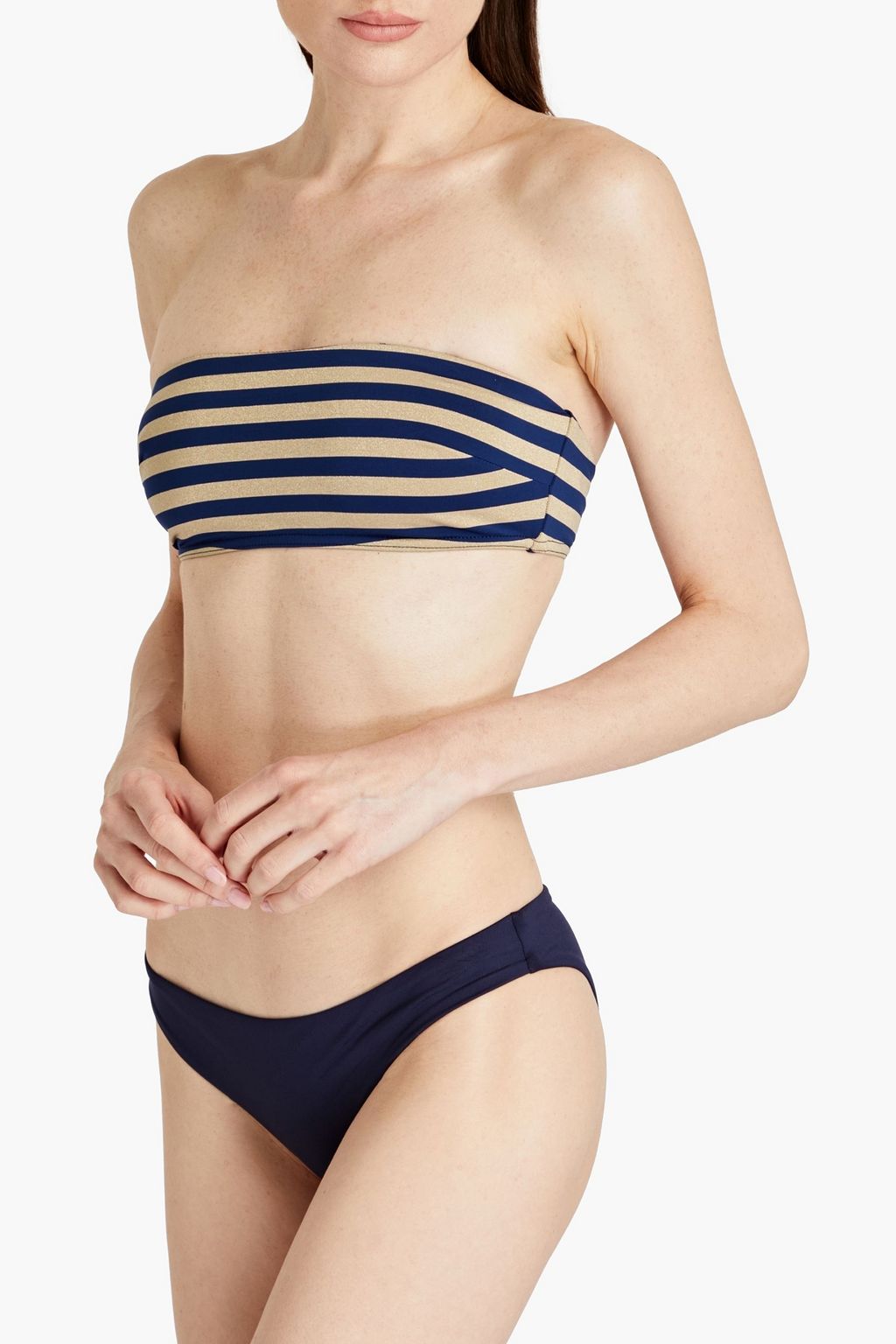 ZIMMERMANN Metallic striped bandeau bikini top