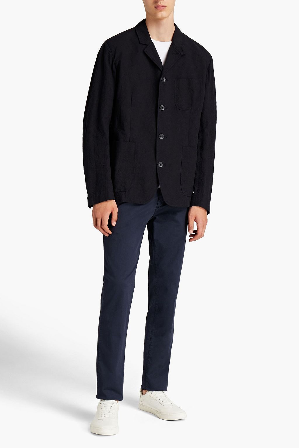 RAG & BONE Crinkled cotton blazer