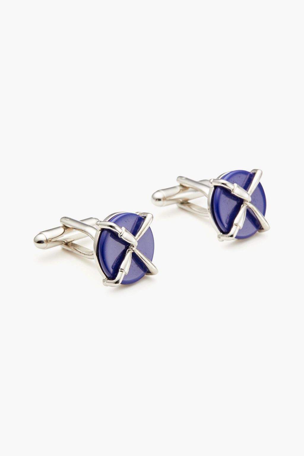 VALENTINO GARAVANI Silvertone stone cufflinks THE