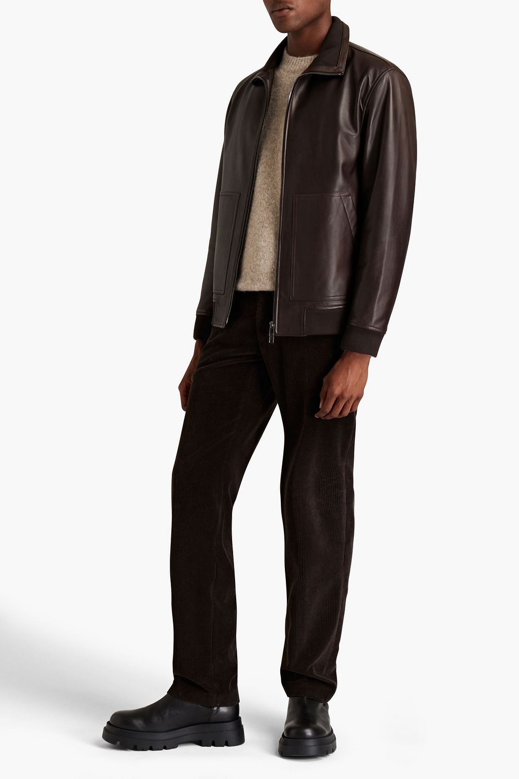 THEORY Landan leather bomber jacket