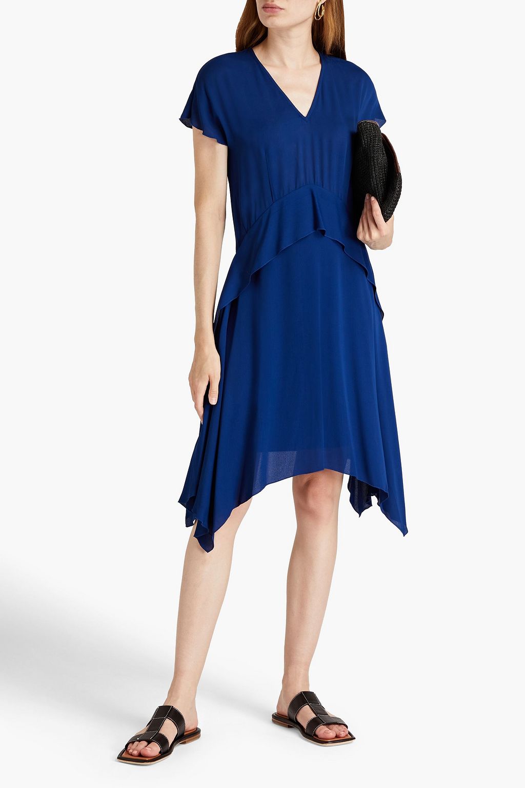 BY MALENE BIRGER Balizia asymmetric draped crepe de chine dress