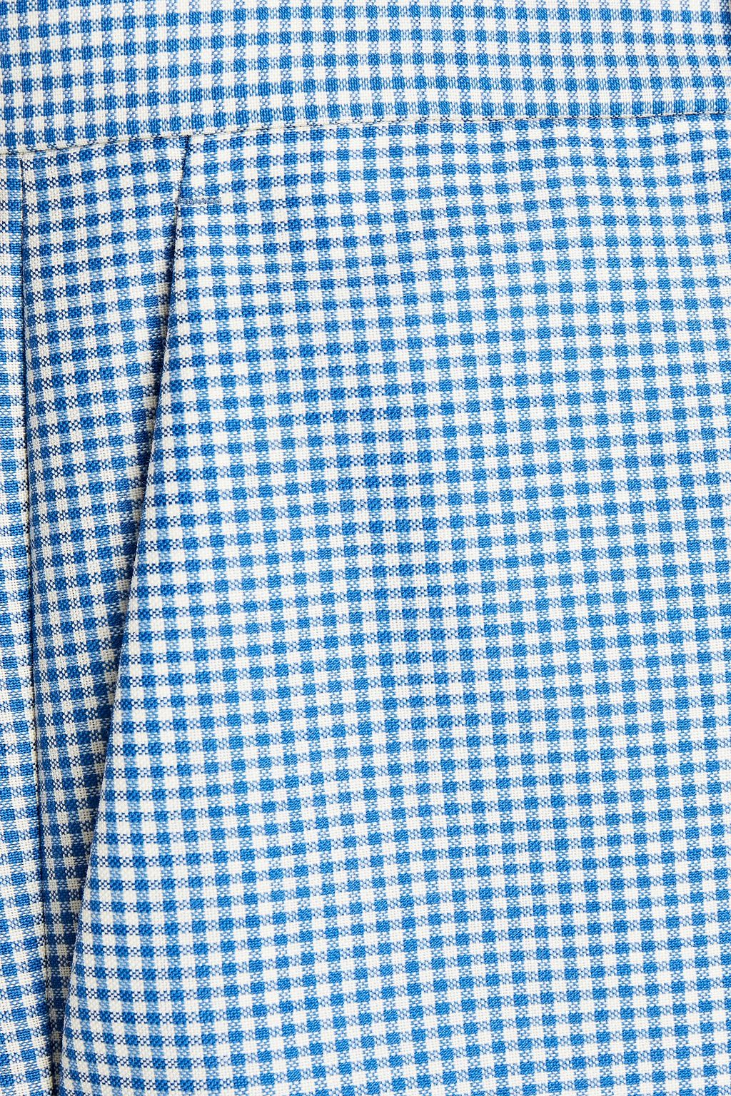 GUCCI Tapered gingham mohair and wool-blend crepe pants
