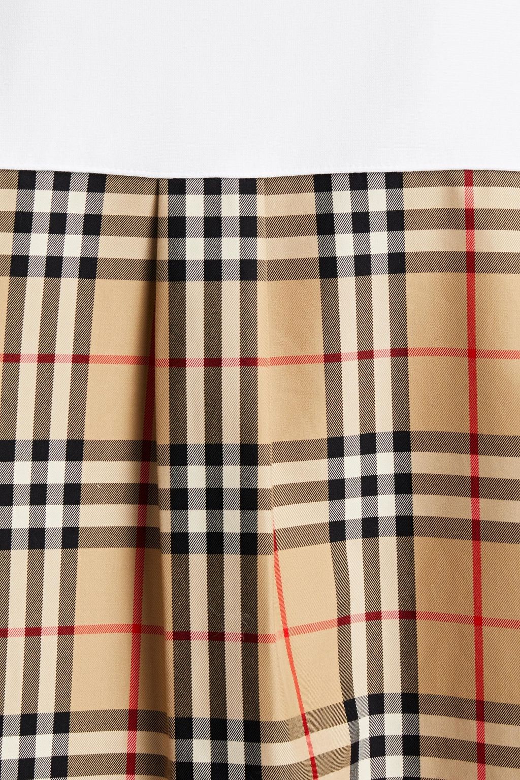 BURBERRY Poplin-paneled checked French cotton-terry sweatshirt