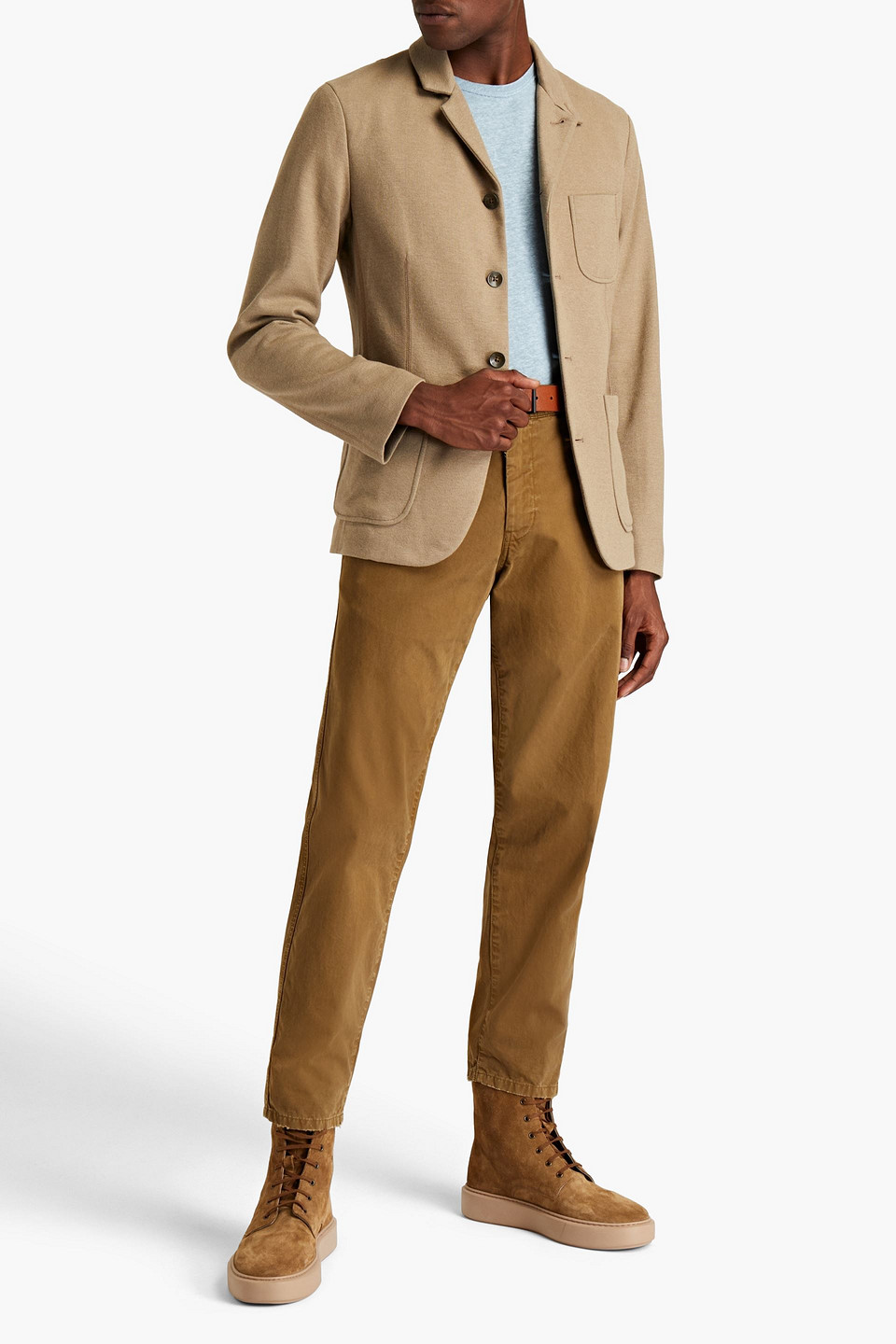 Rag & Bone Man Parker Mélange Cotton-blend Jersey Blazer In Neutrals