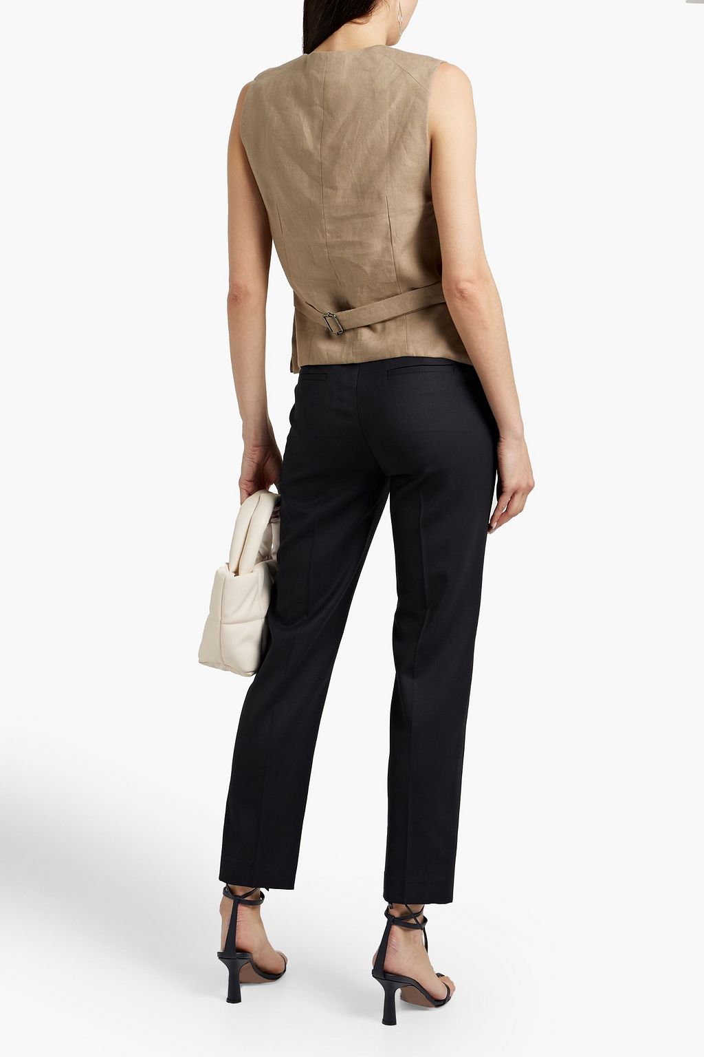 NILI LOTAN Colmar wool-blend twill slim-leg pants