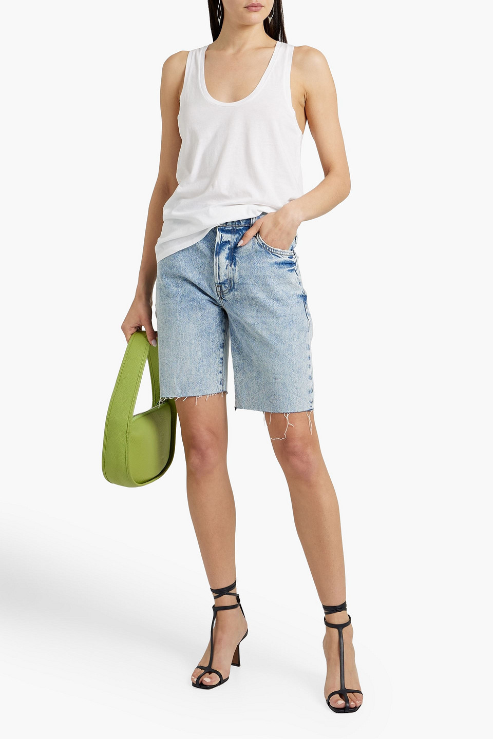 Nili Lotan Coana Ribbed Cotton-jersey Tank Top In White