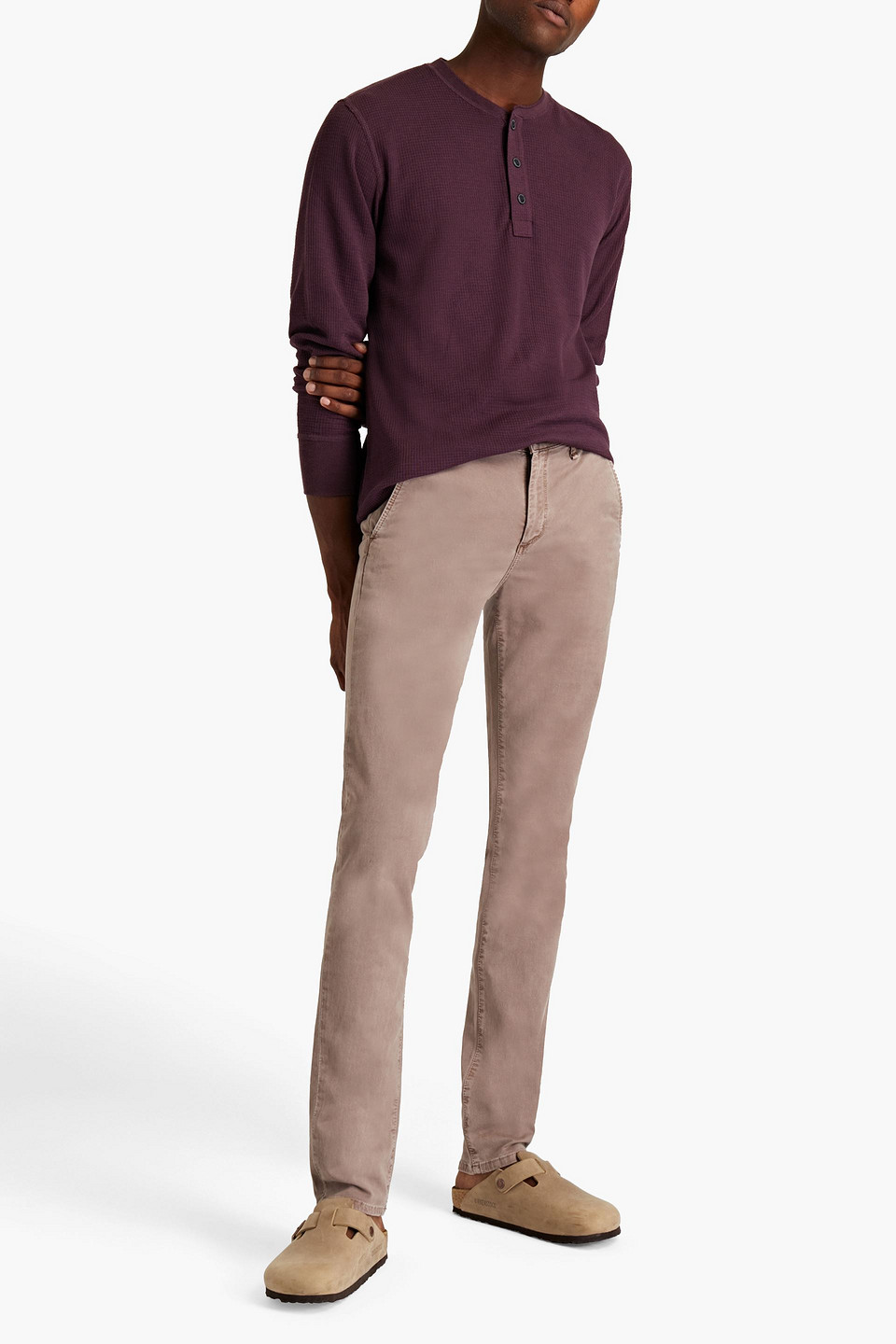 Rag & Bone Man Embroidered Cotton-blend Gabardine Chinos In Neutrals