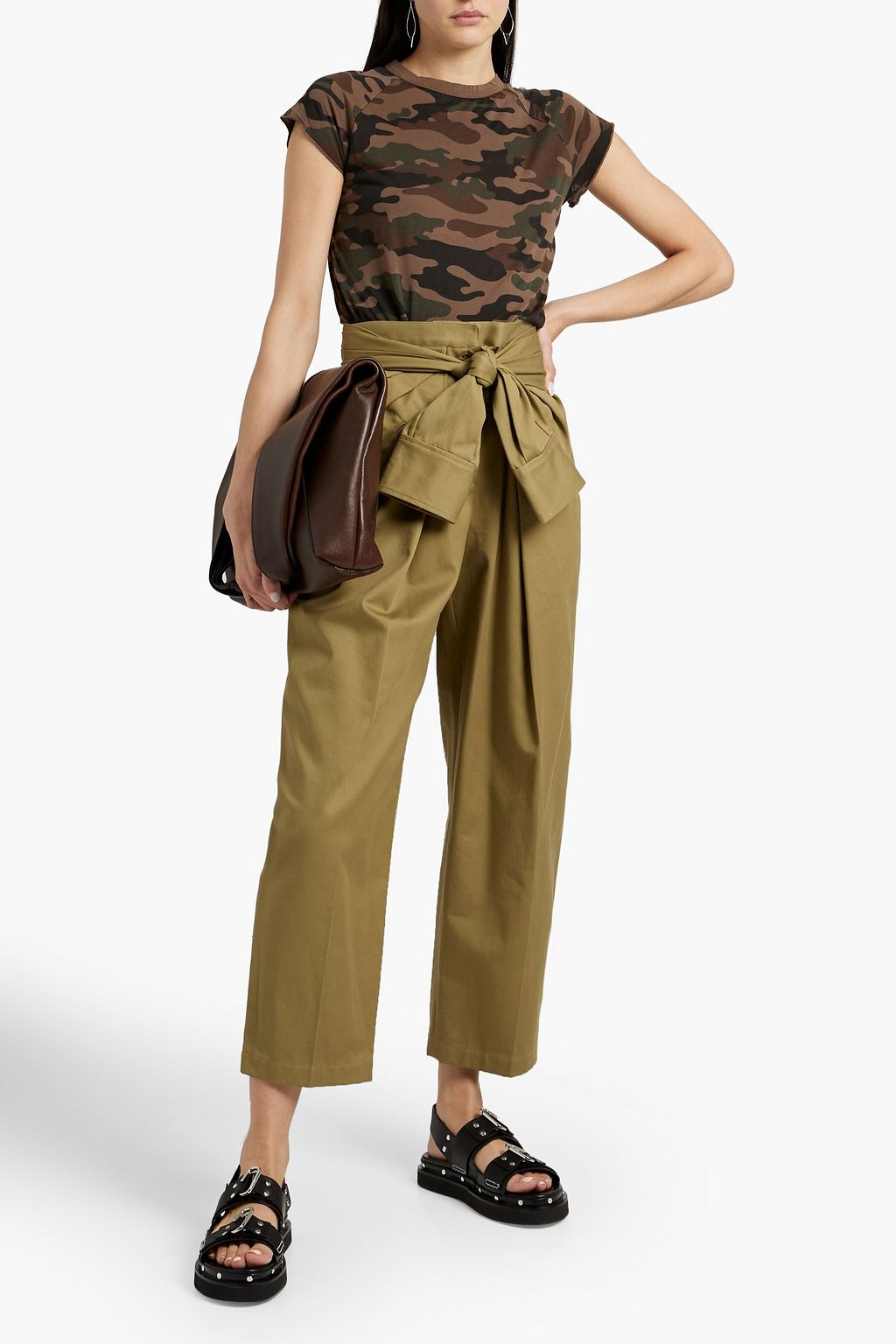 NILI LOTAN Camouflage-print cotton-jersey T-shirt