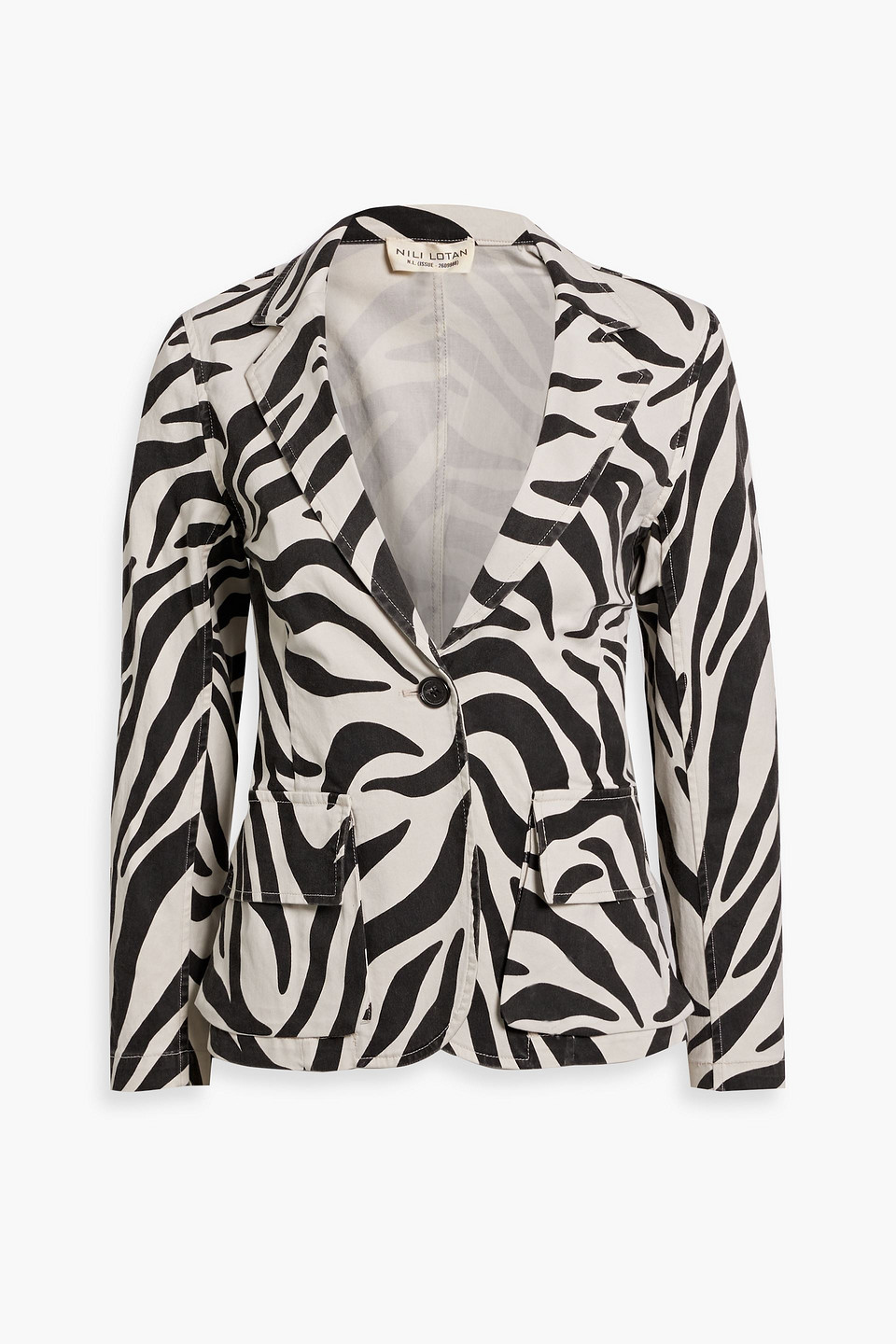 Addison zebra-print brushed cotton-blend blazer