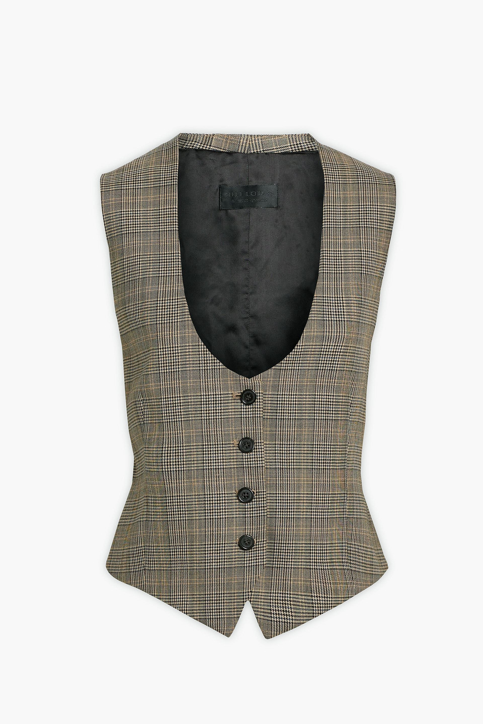 nili lotan - colin checked wool vest - neutral - us 8