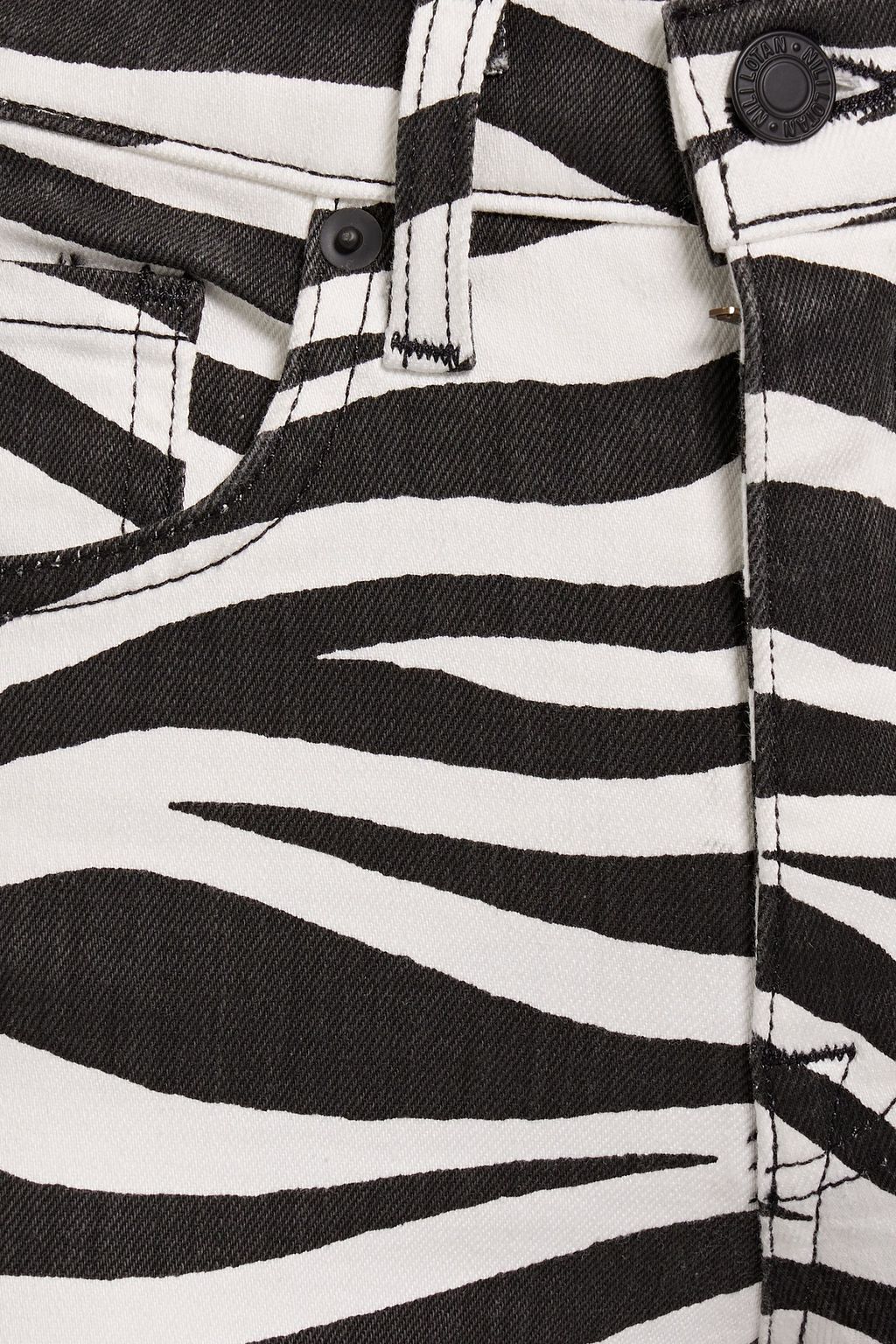 NILI LOTAN Zebra-print mid-rise slim-leg jeans