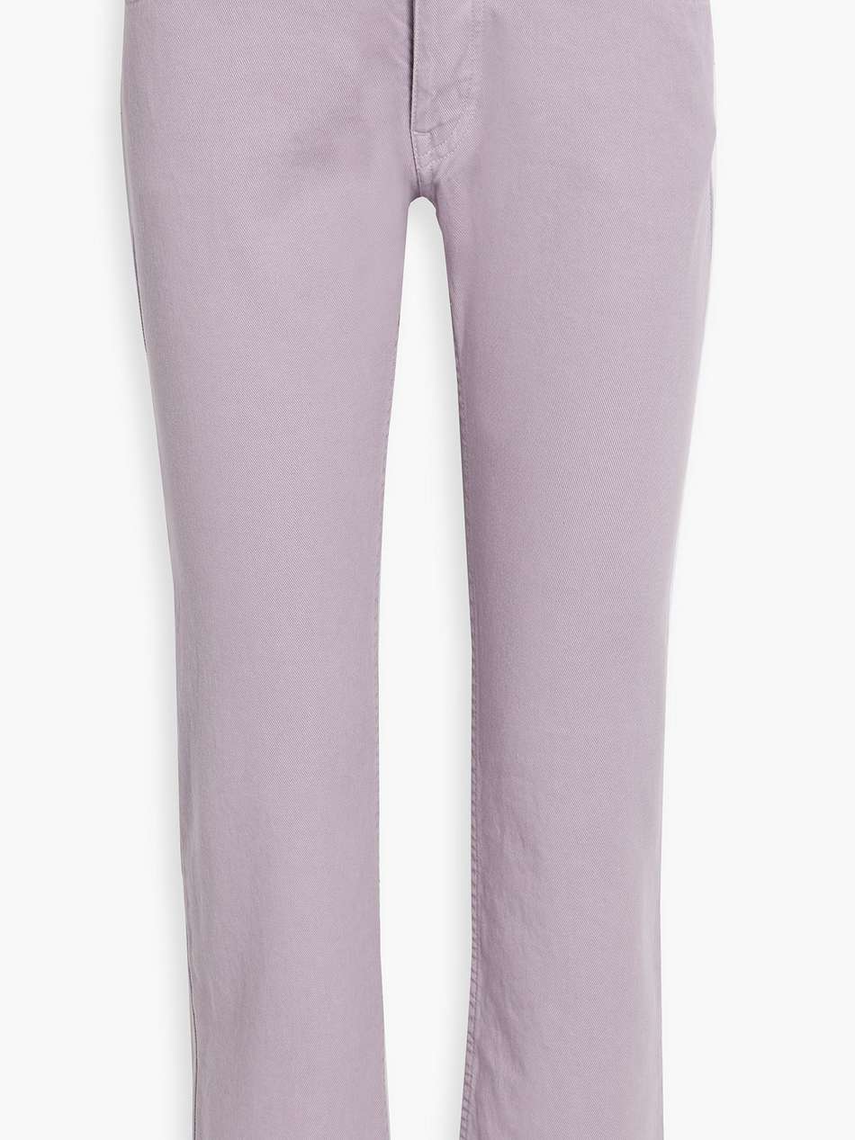 frayed cotton-twill straight-leg pants