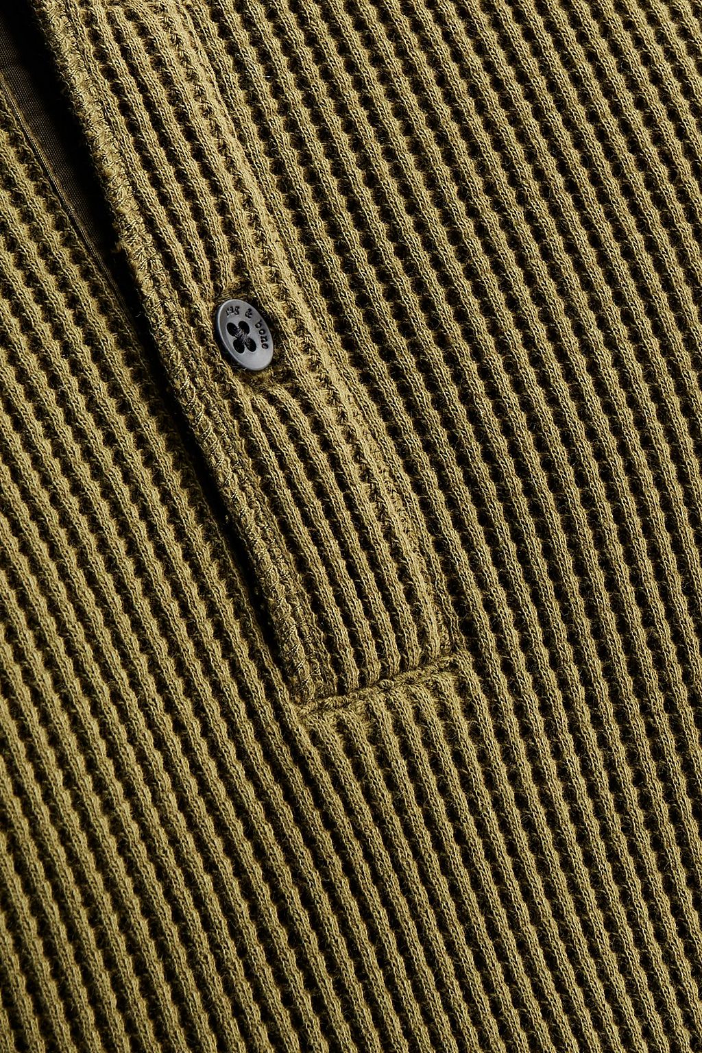 RAG & BONE Devon paneled waffle-knit cotton Henley T-shirt
