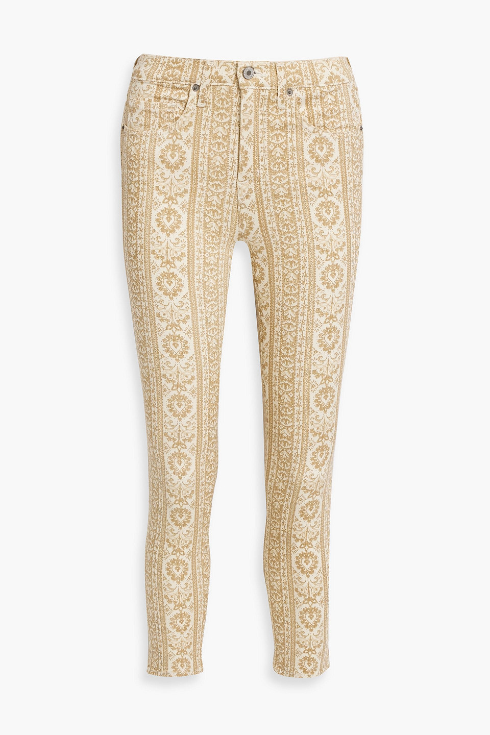 Printed mid-rise skinny jeans