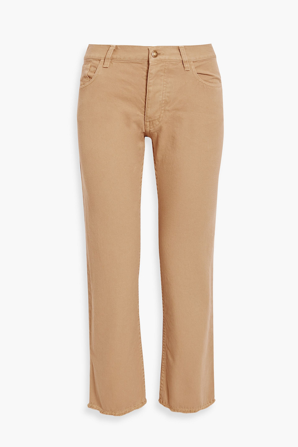 Cotton-twill straight-leg pants