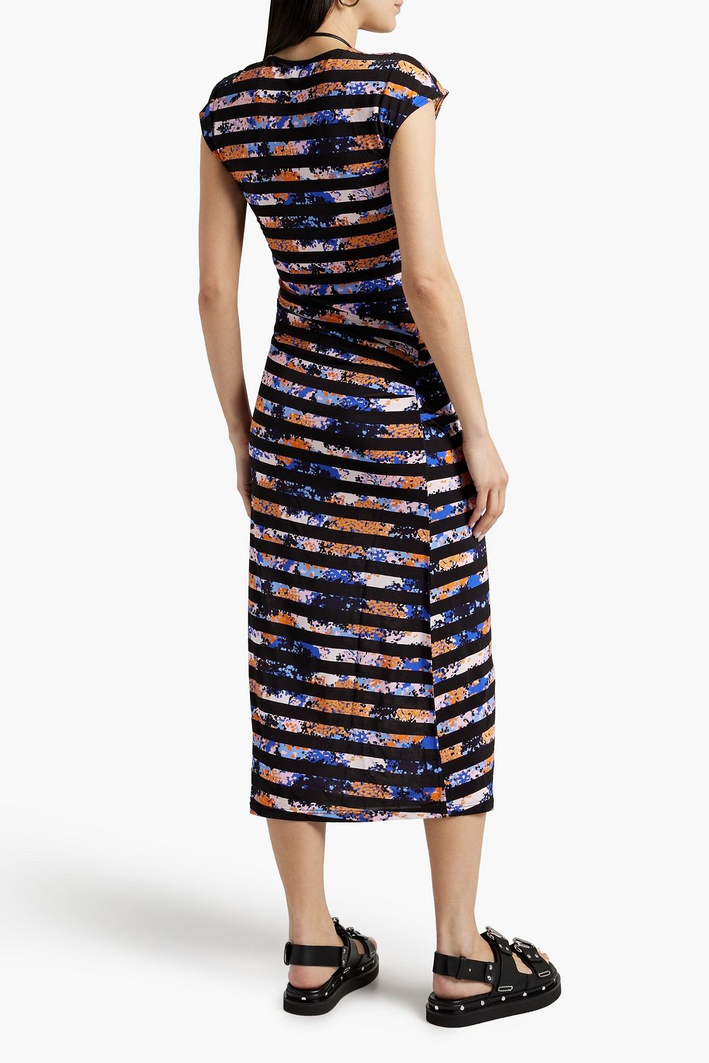 BY MALENE BIRGER فستان متوسط الطول من الجيرسيه المرن مزين بطبعات