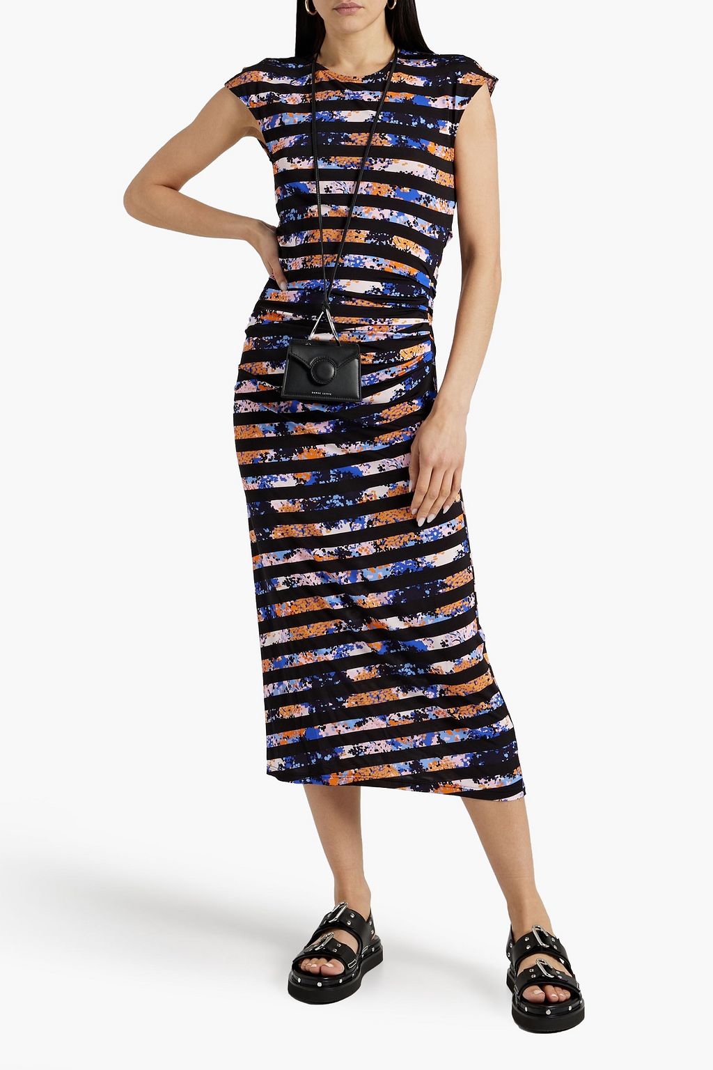BY MALENE BIRGER فستان متوسط الطول من الجيرسيه المرن مزين بطبعات