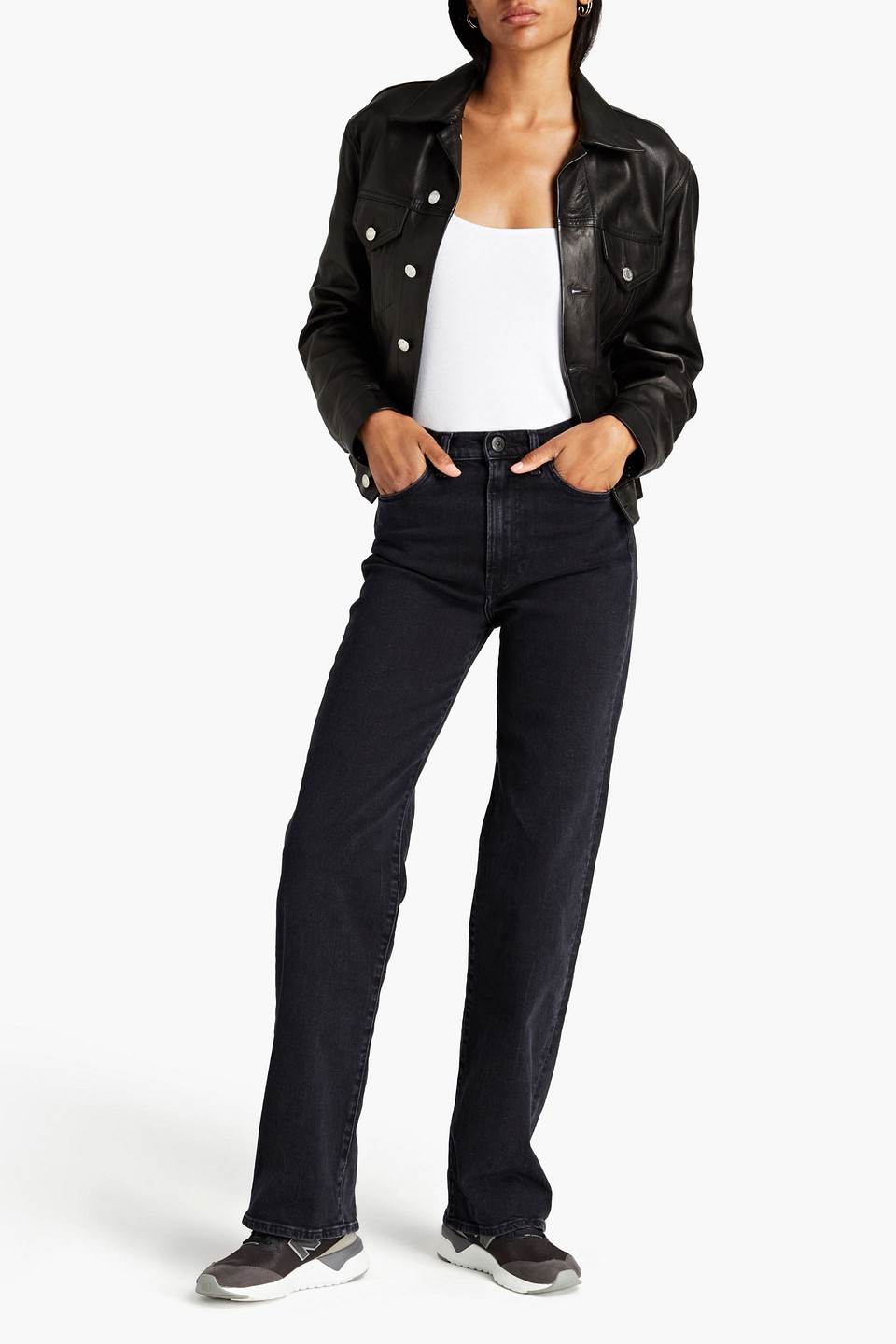 3x1 Kate High-rise Straight-leg Jeans In Black