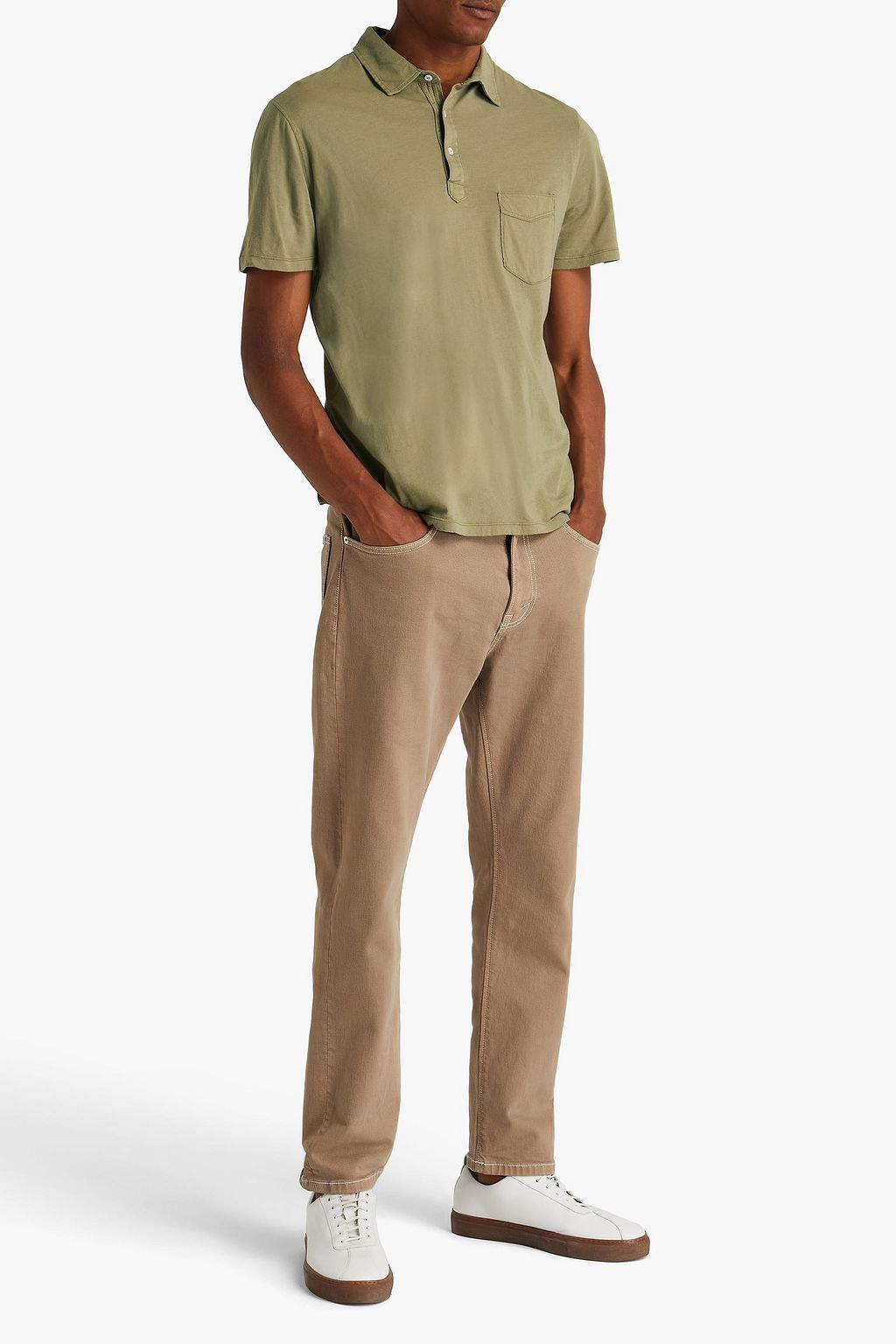 OFFICINE GÉNÉRALE Cotton-jersey polo shirt
