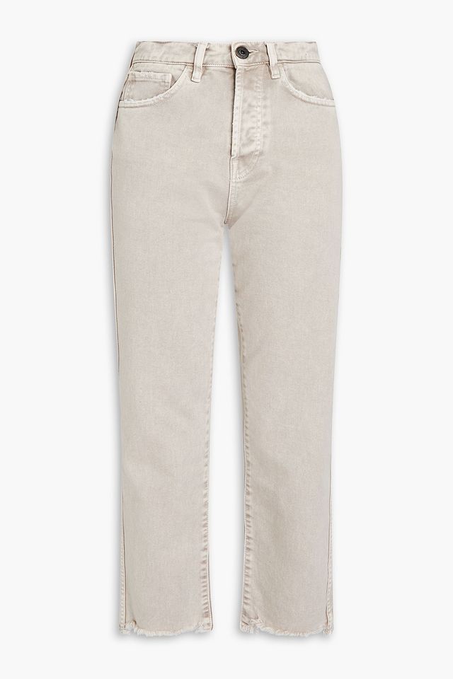 Austin cropped distressed high-rise straight-leg jeans