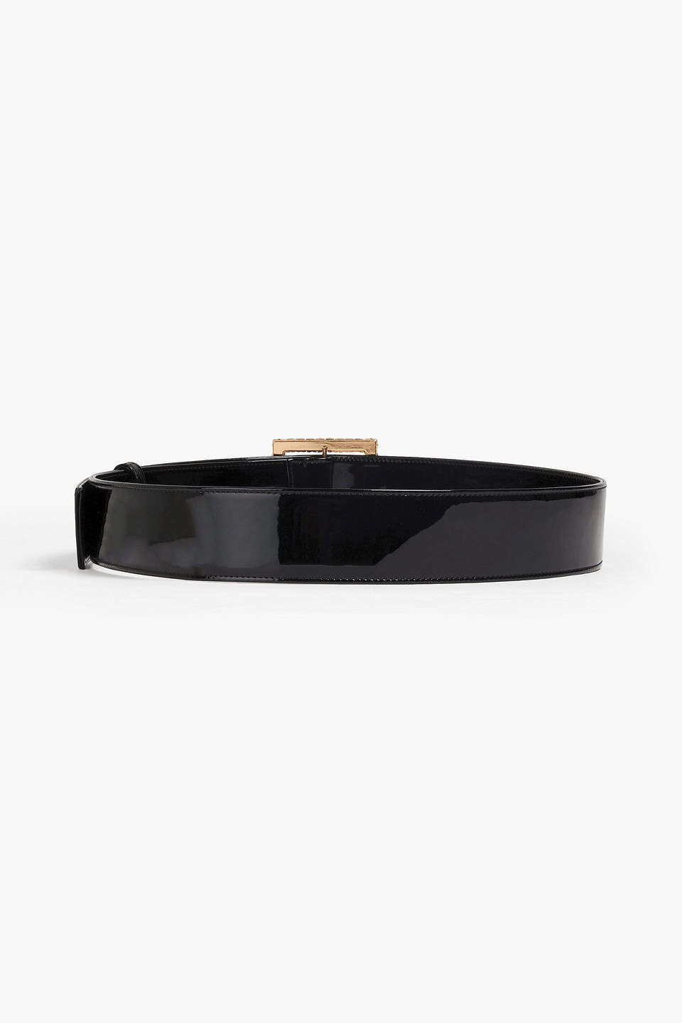 Alexandre Vauthier Crystal-embellished Patent-leather Belt In Black