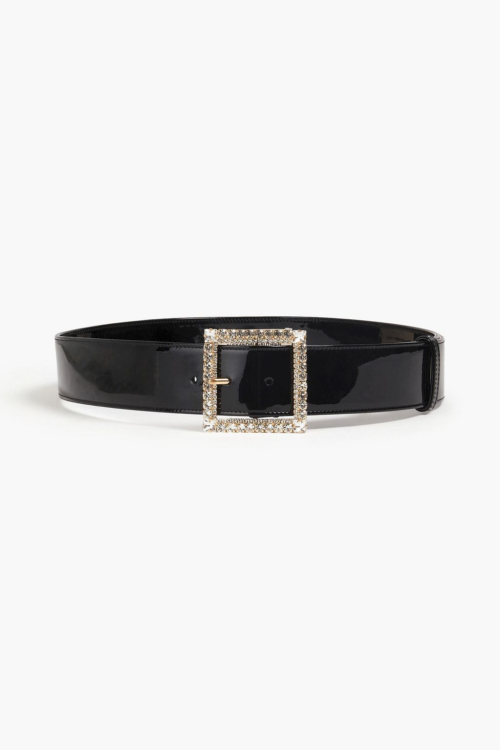 Black Crystal-embellished patent 