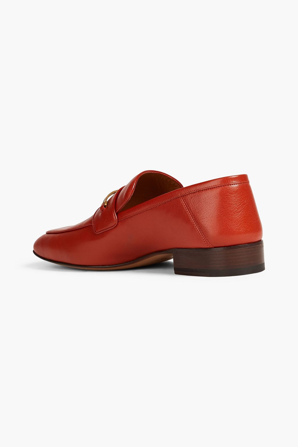 GUCCI Embellished textured-leather loafers