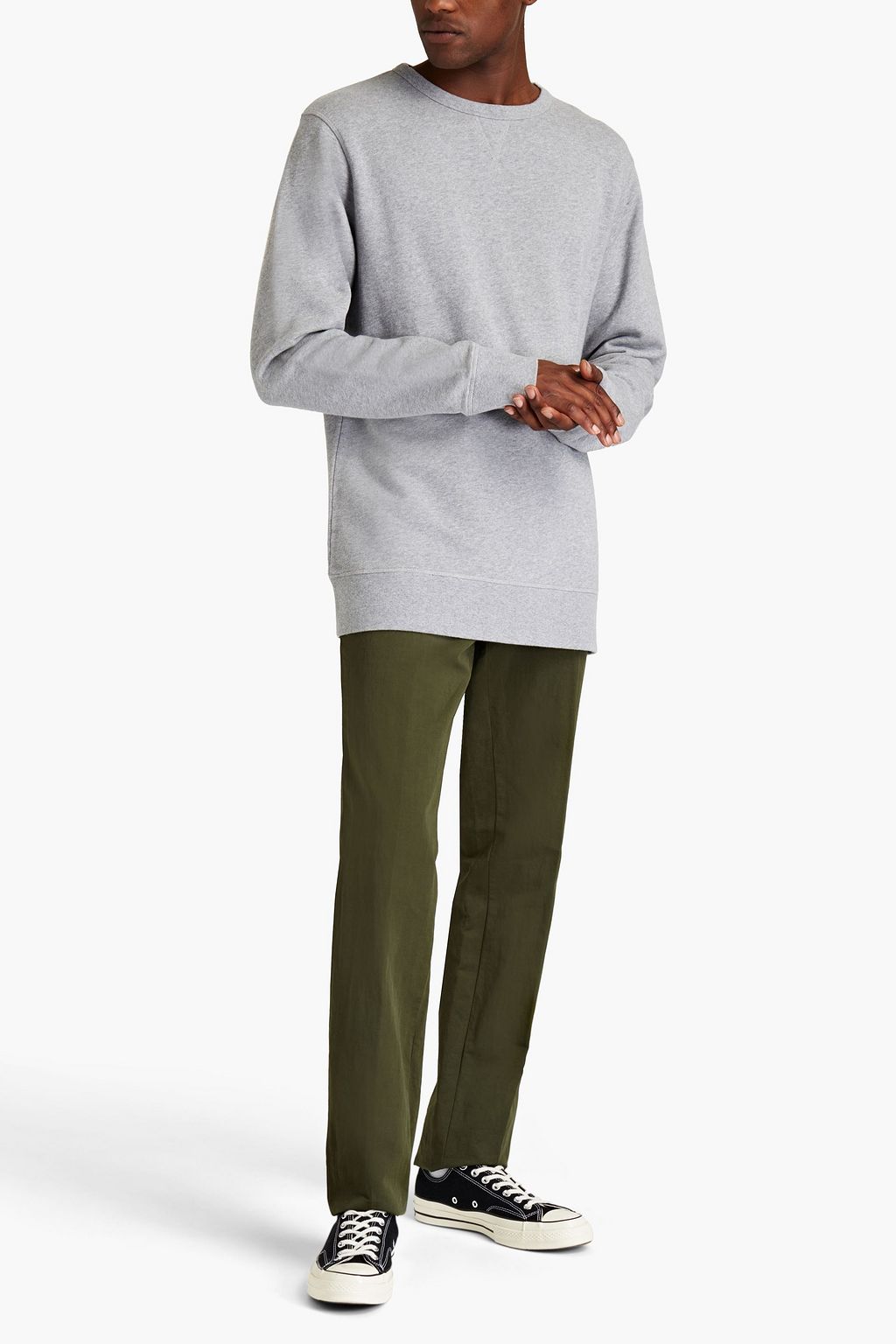 OFFICINE GÉNÉRALE Mélange French cotton-terry sweatshirt