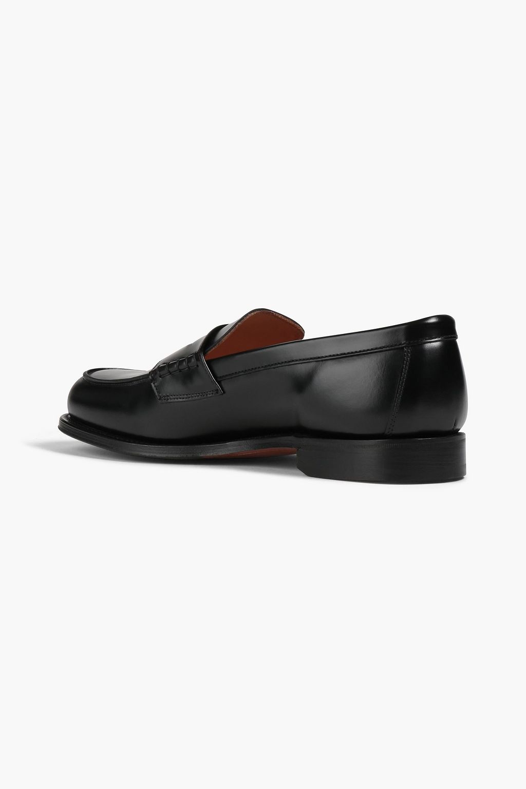 Black Glossed-leather penny loafers 