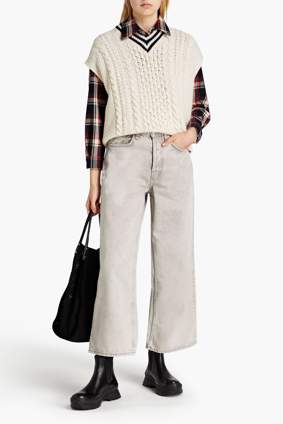 Rag & Bone Maya High-rise Faded Wide-leg Jeans